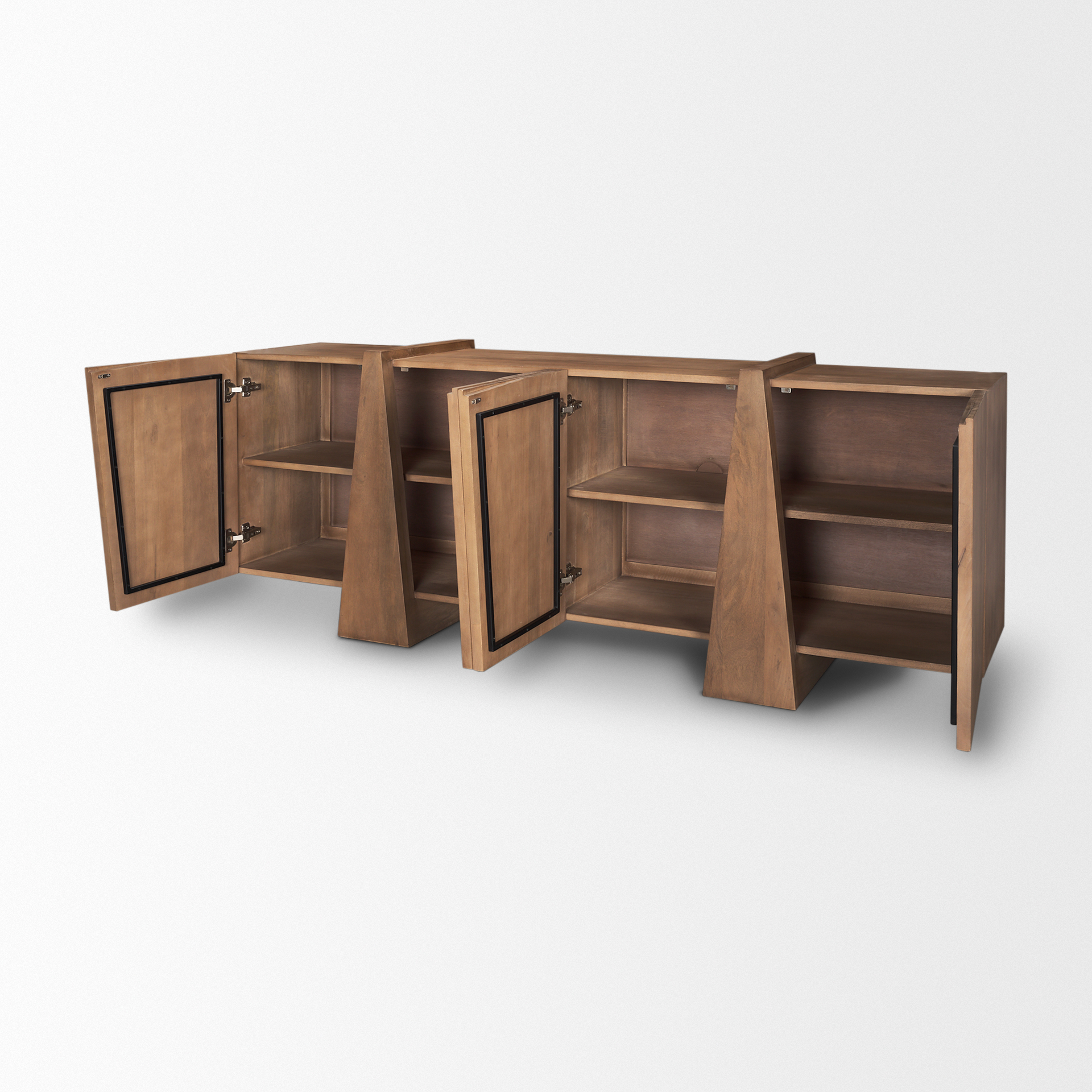 eula medium brown wood 4-door sideboard