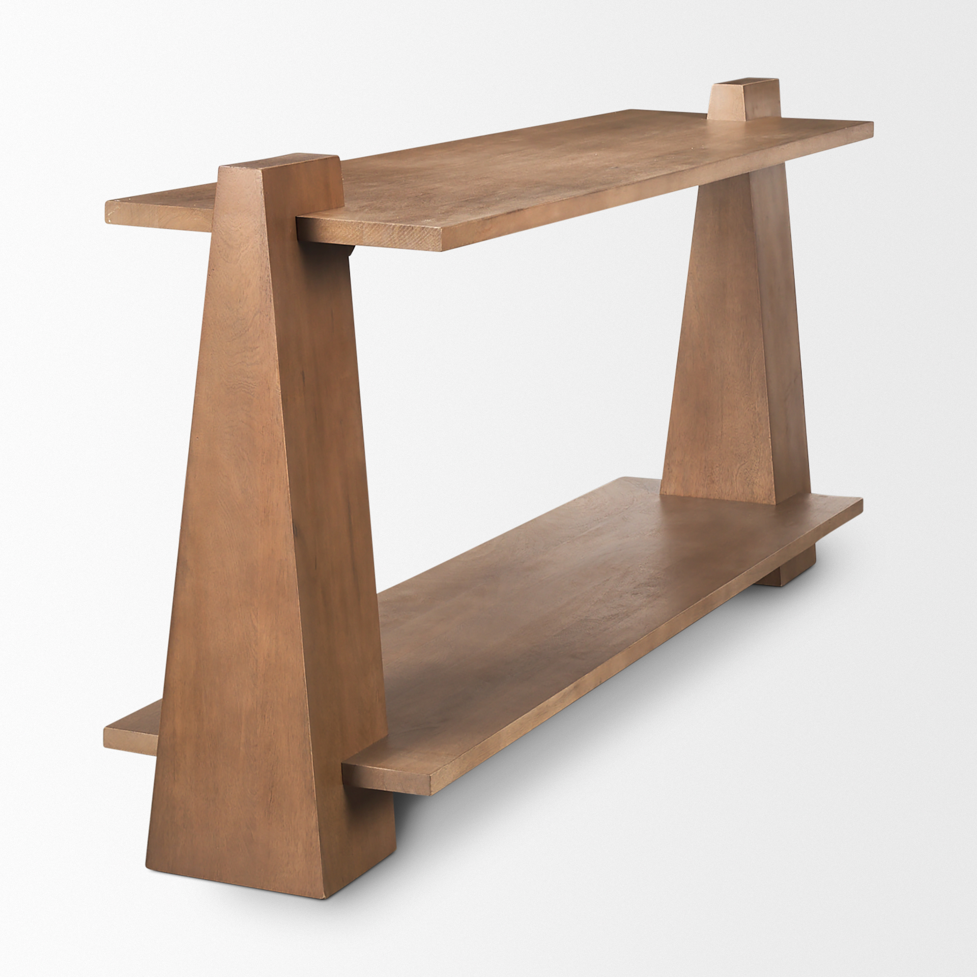 eula medium brown wood console table