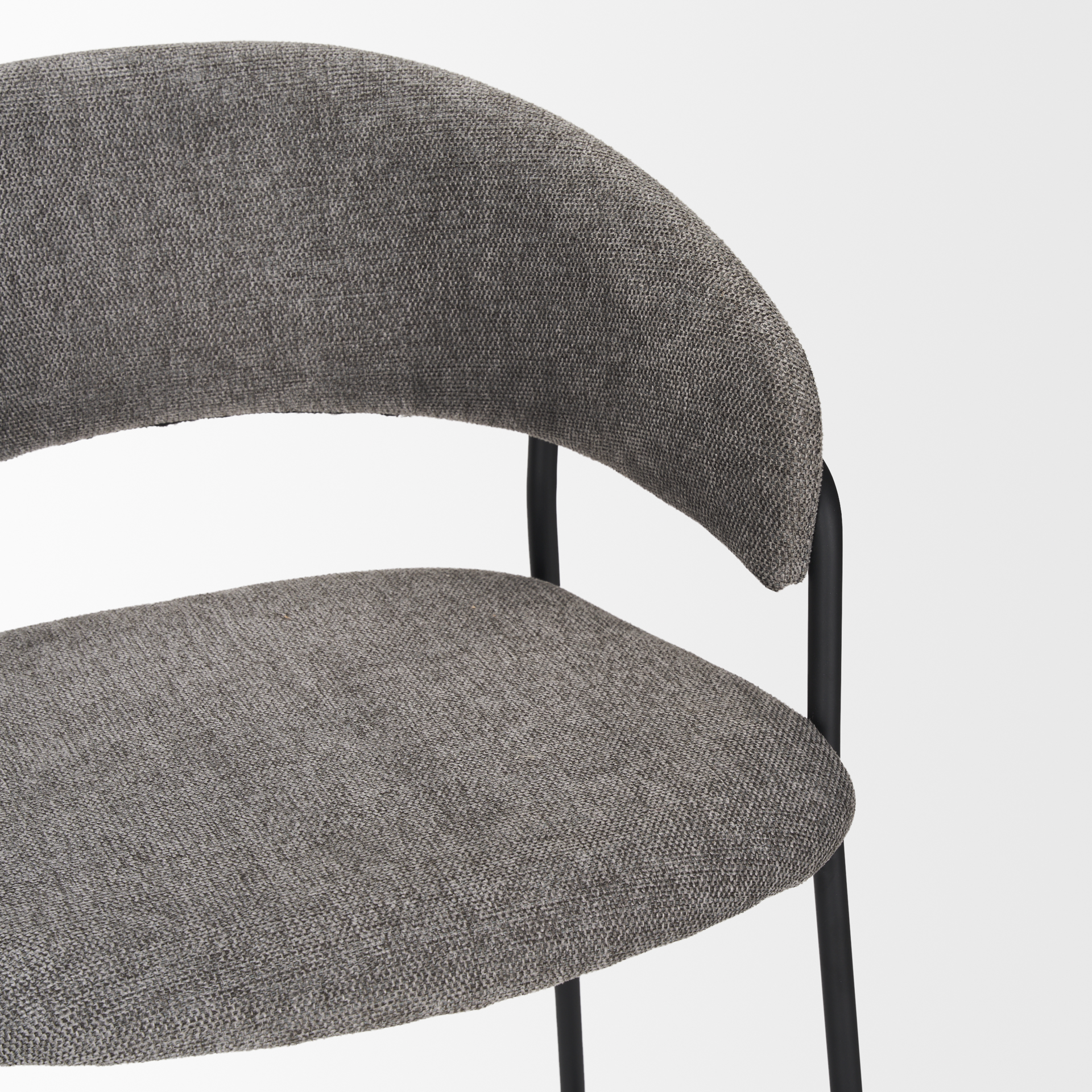carolyn counter stool w/ gray fabric & matte black metal