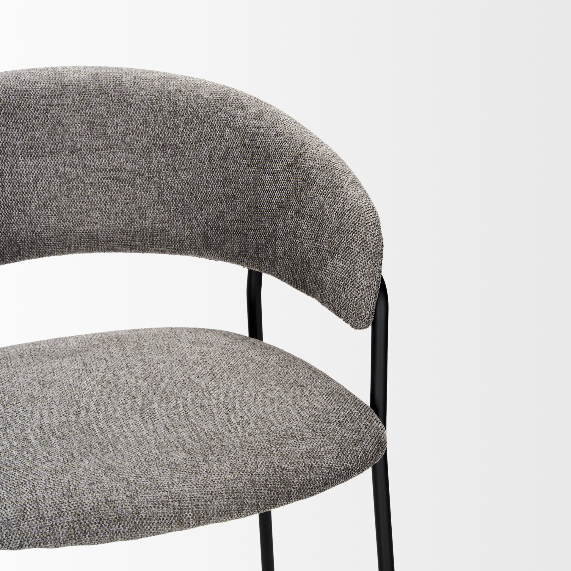 carolyn bar stool w/ gray fabric & matte black metal
