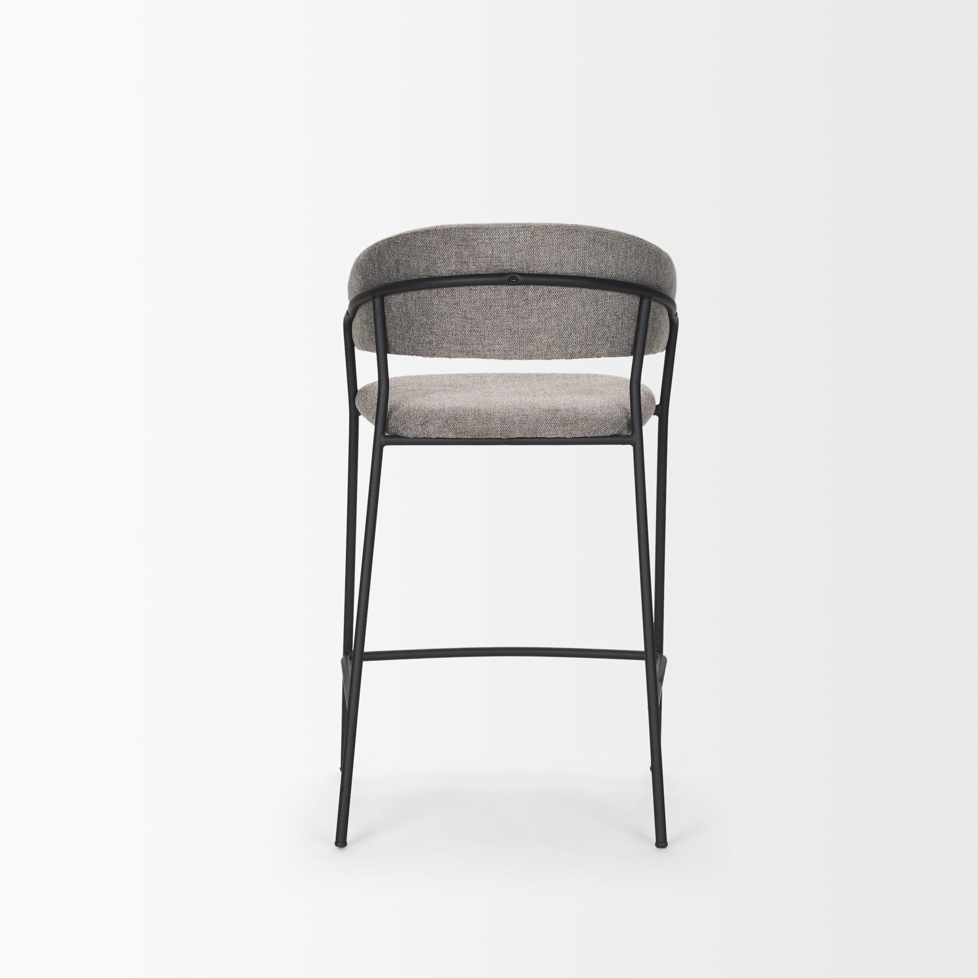 carolyn counter stool w/ gray fabric & matte black metal
