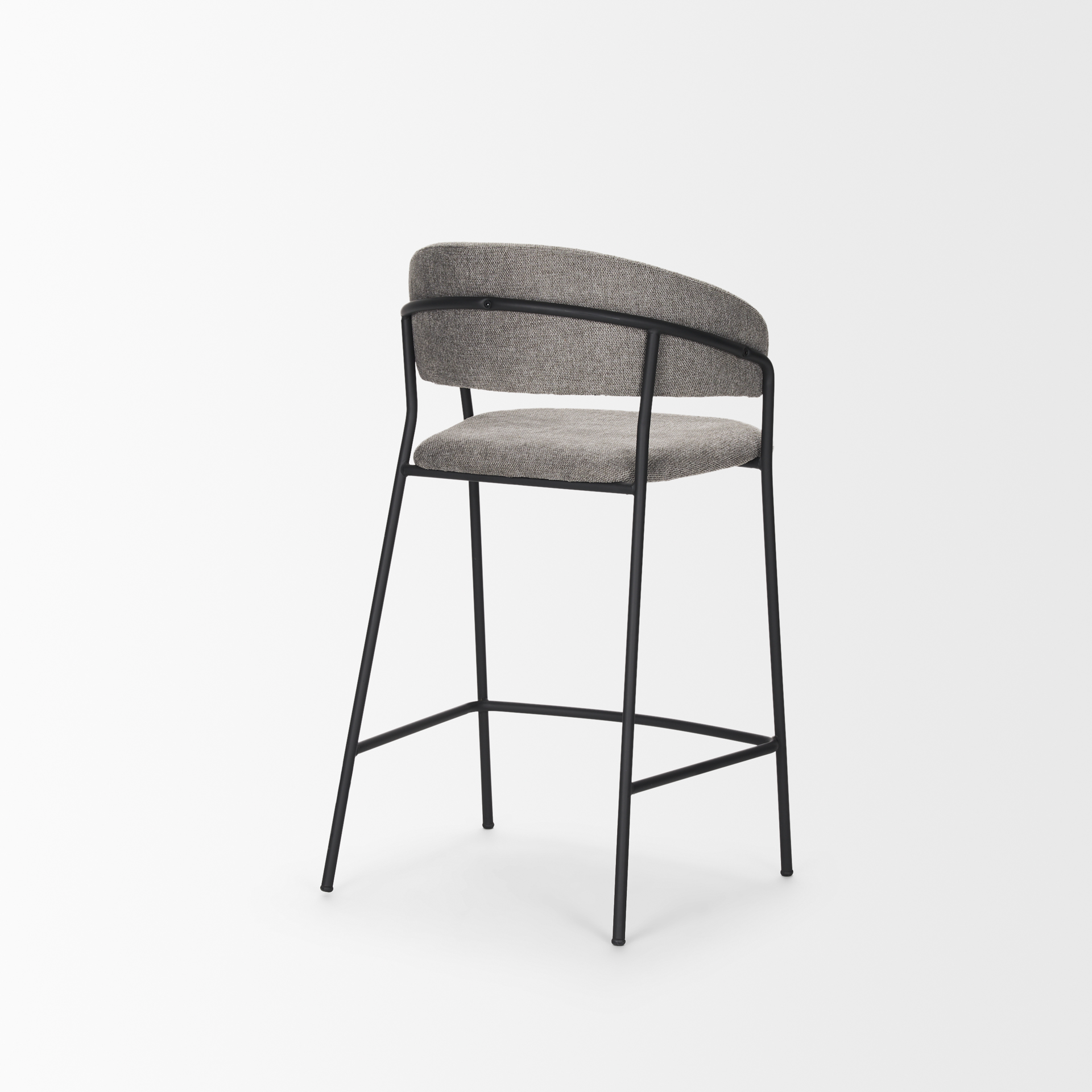 carolyn counter stool w/ gray fabric & matte black metal