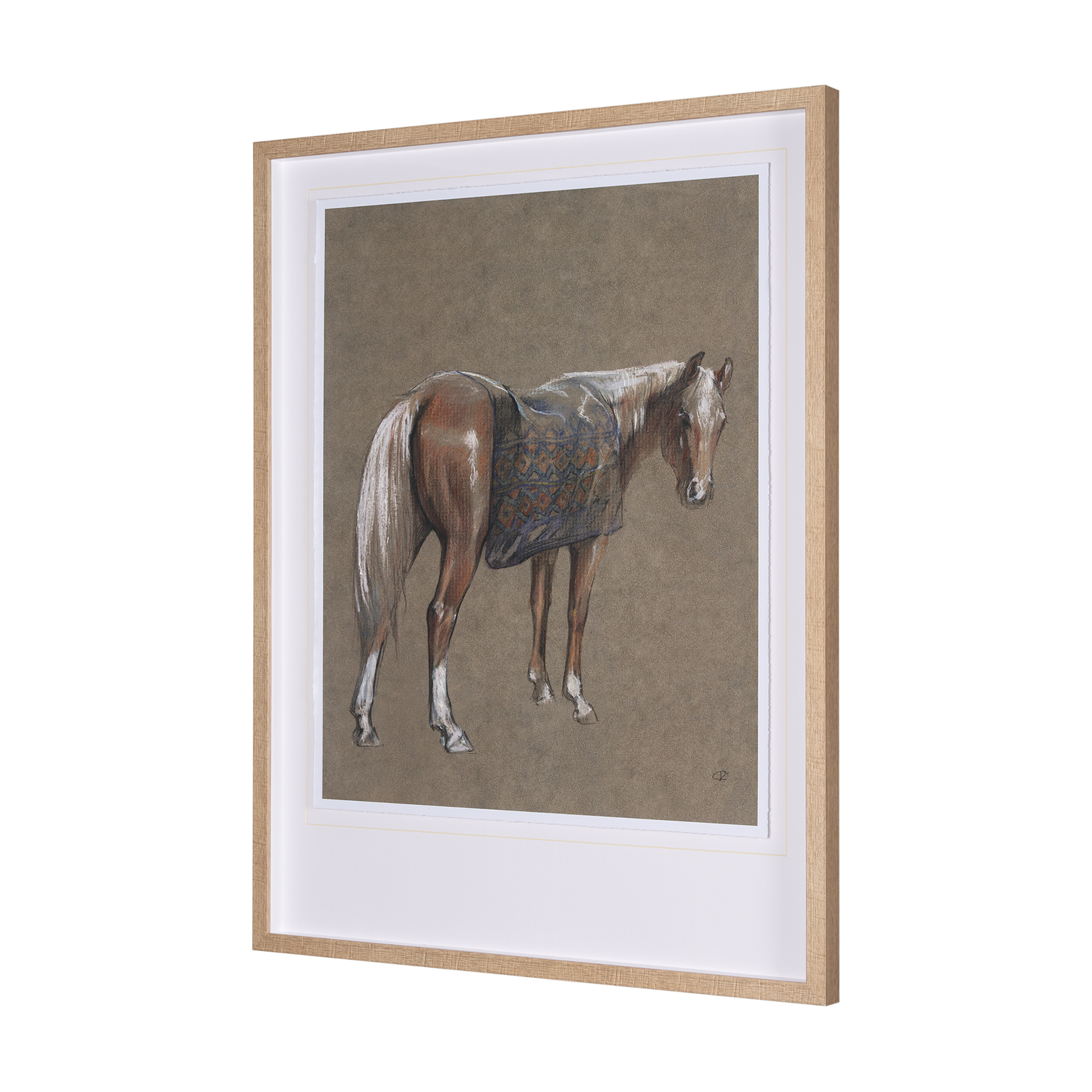 palomino blanket by mercana studio a hand embelished textured framed art print
