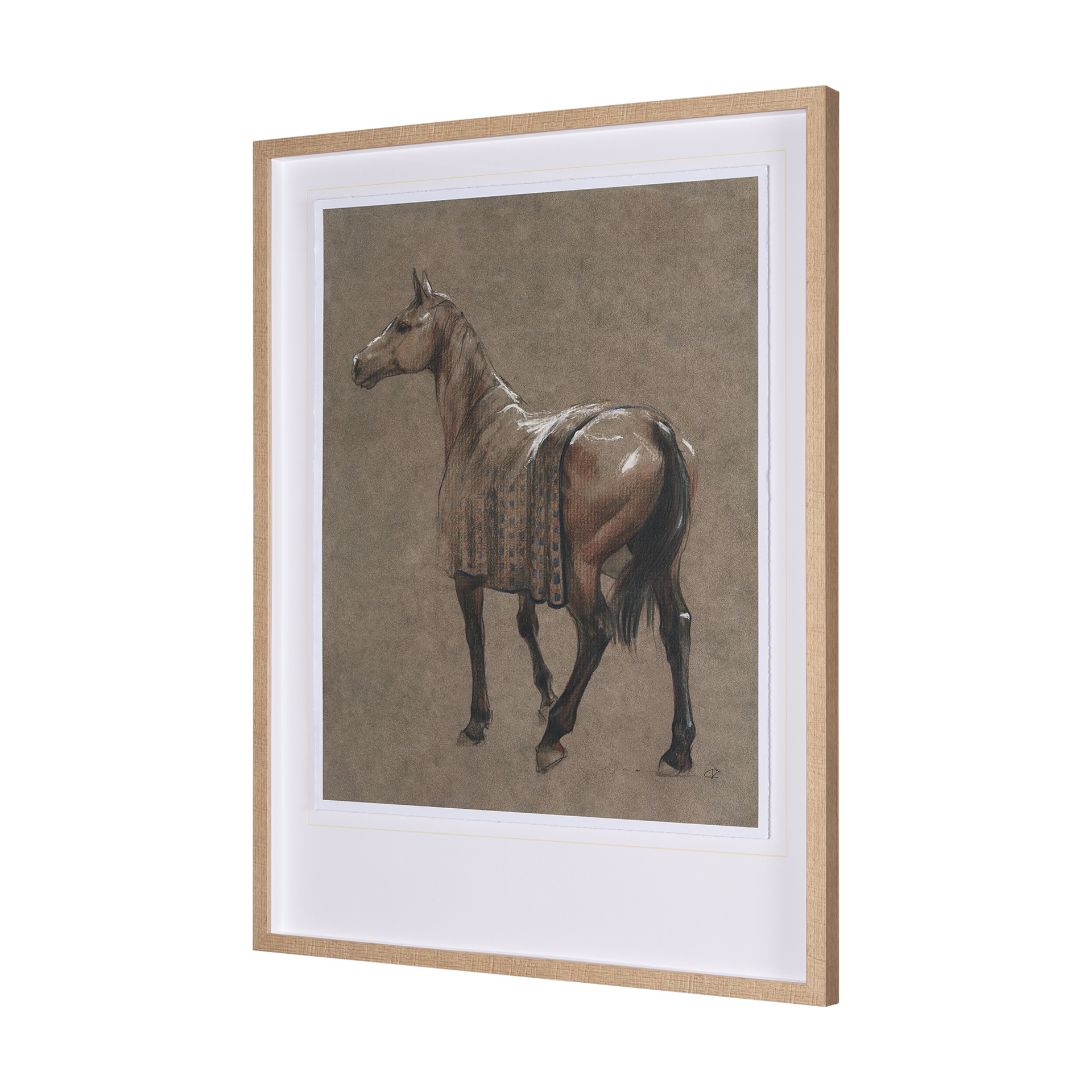 buckskin blanket by mercana studio a hand embelished textured framed art print