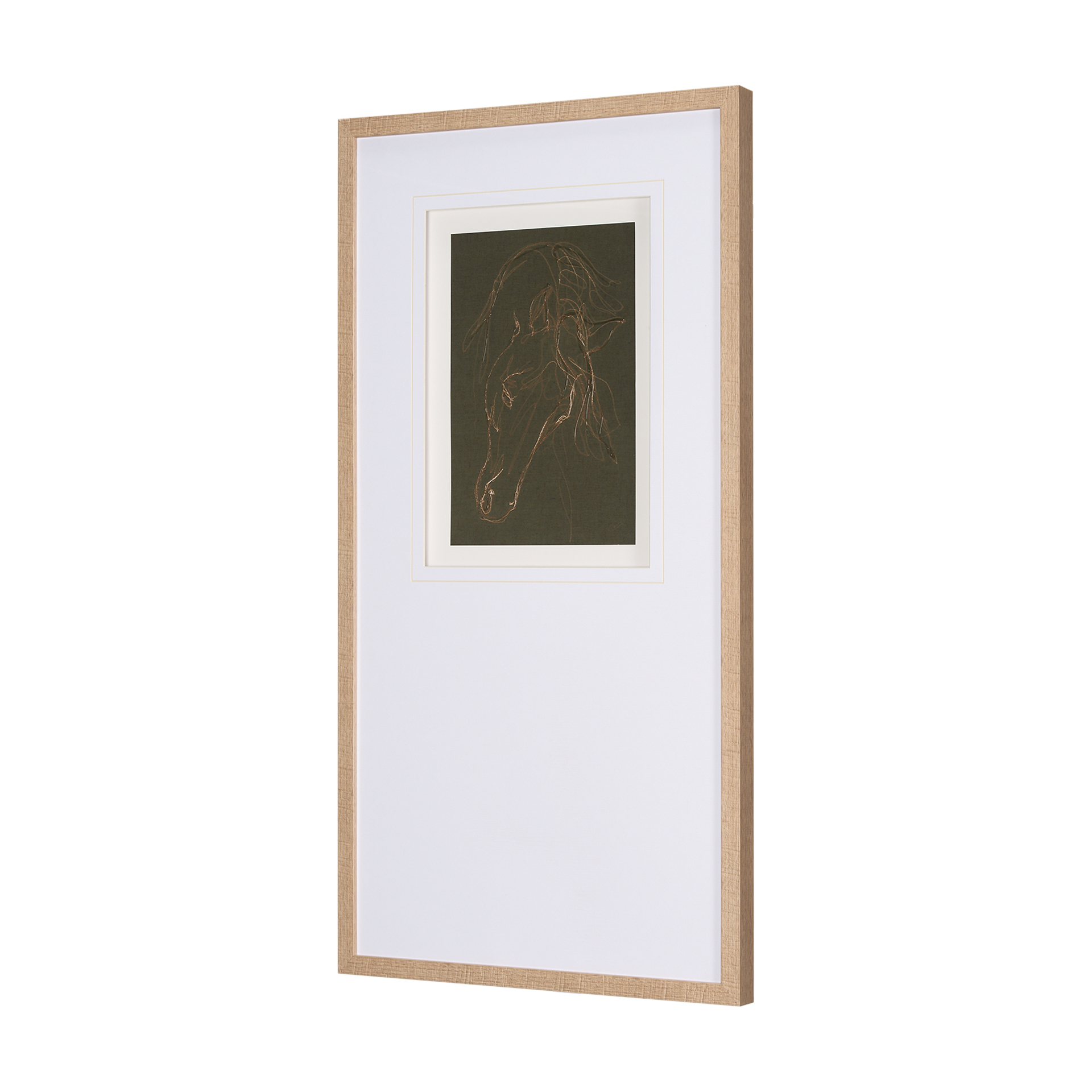 andalusian horse iii olive by mercana studio hand embelished framed art print matted under glass