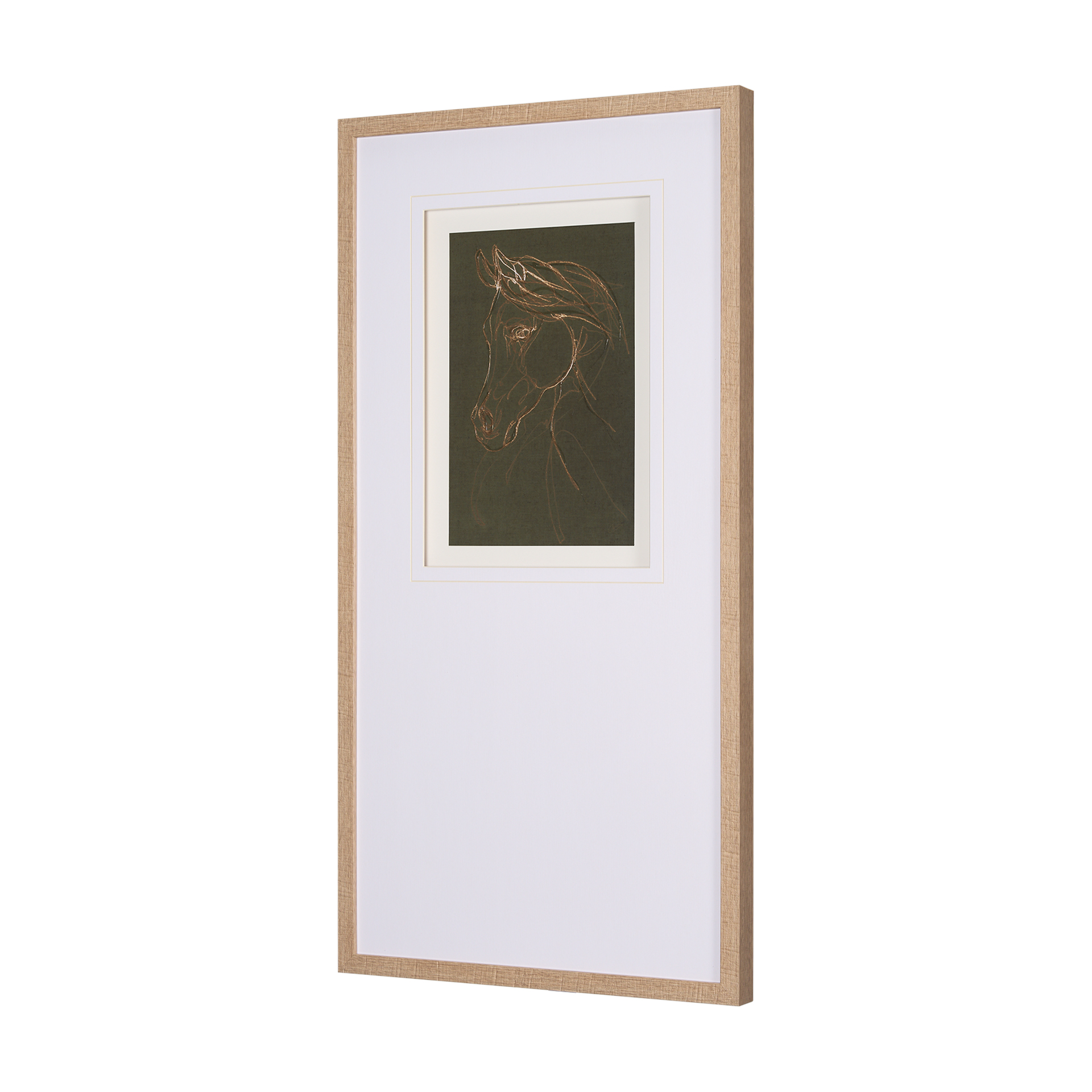 arabian horse iii olive by mercana studio hand embelished framed art print matted under glass