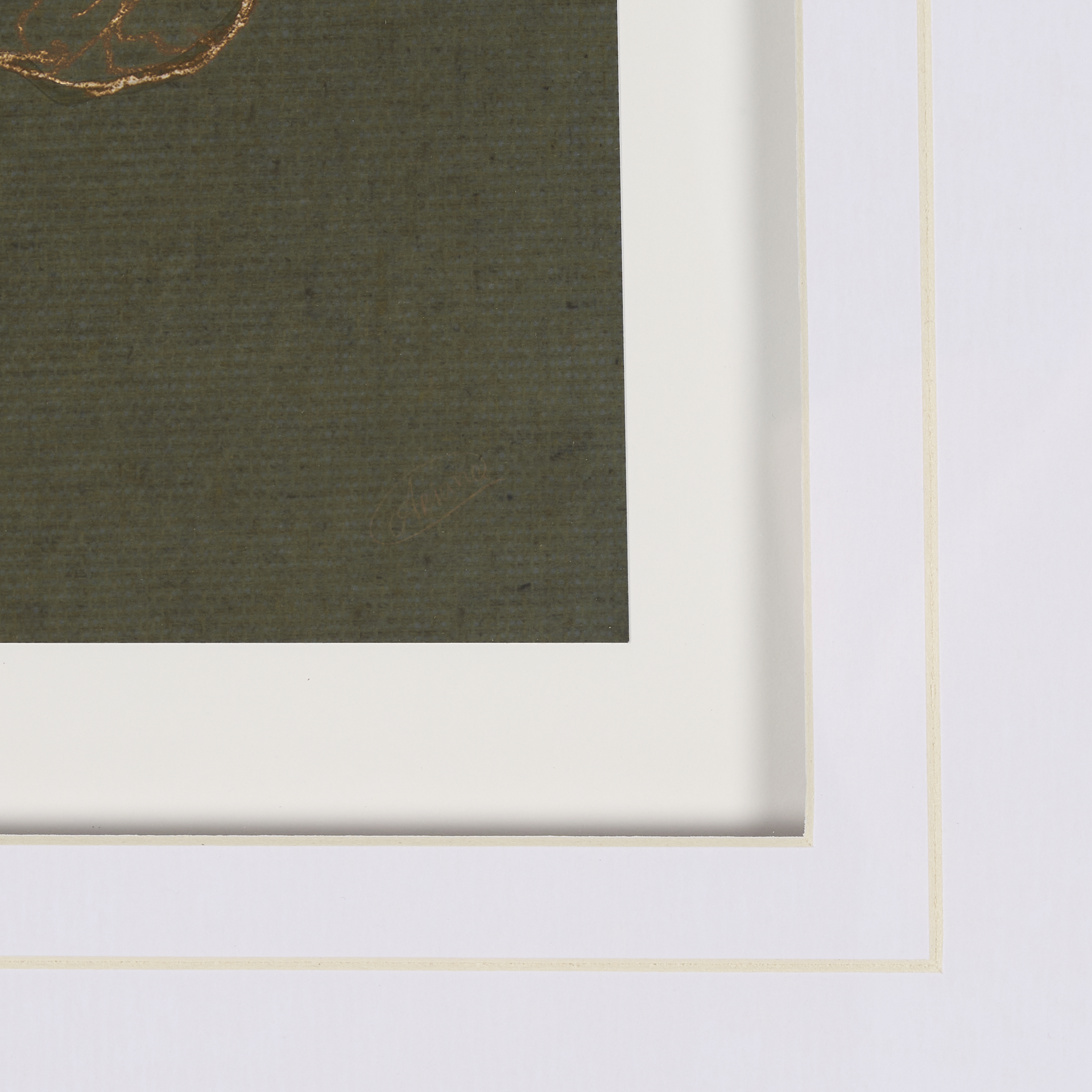 thoroughbred iii olive by mercana studio hand embelished framed art print matted under glass