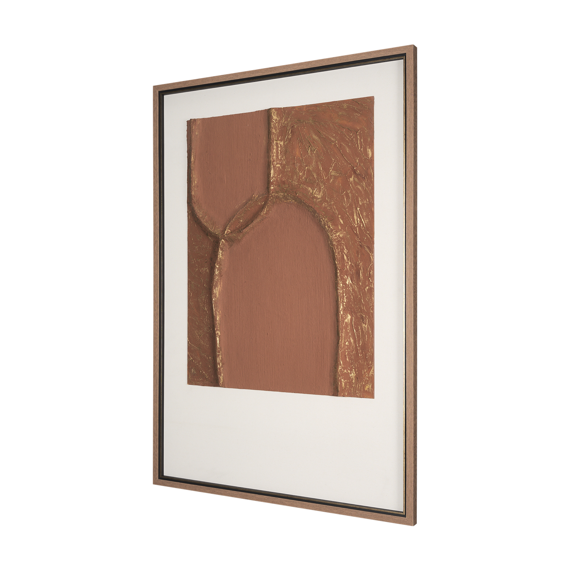 terracotta arches i by mercana studio hand embelished textured framed art print matted under glass