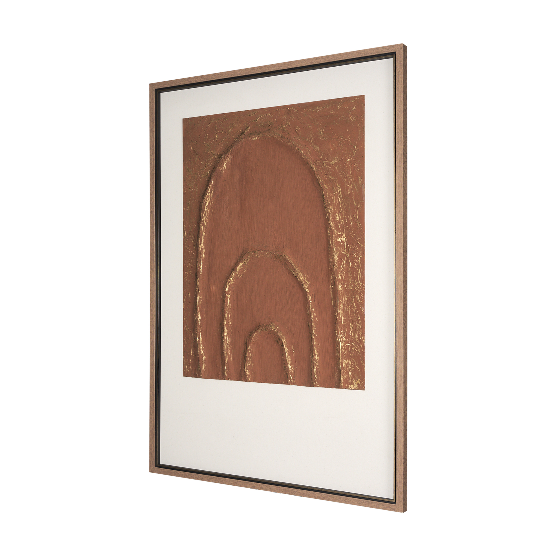 terracotta arches ii by mercana studio hand embelished textured framed art print matted under glass