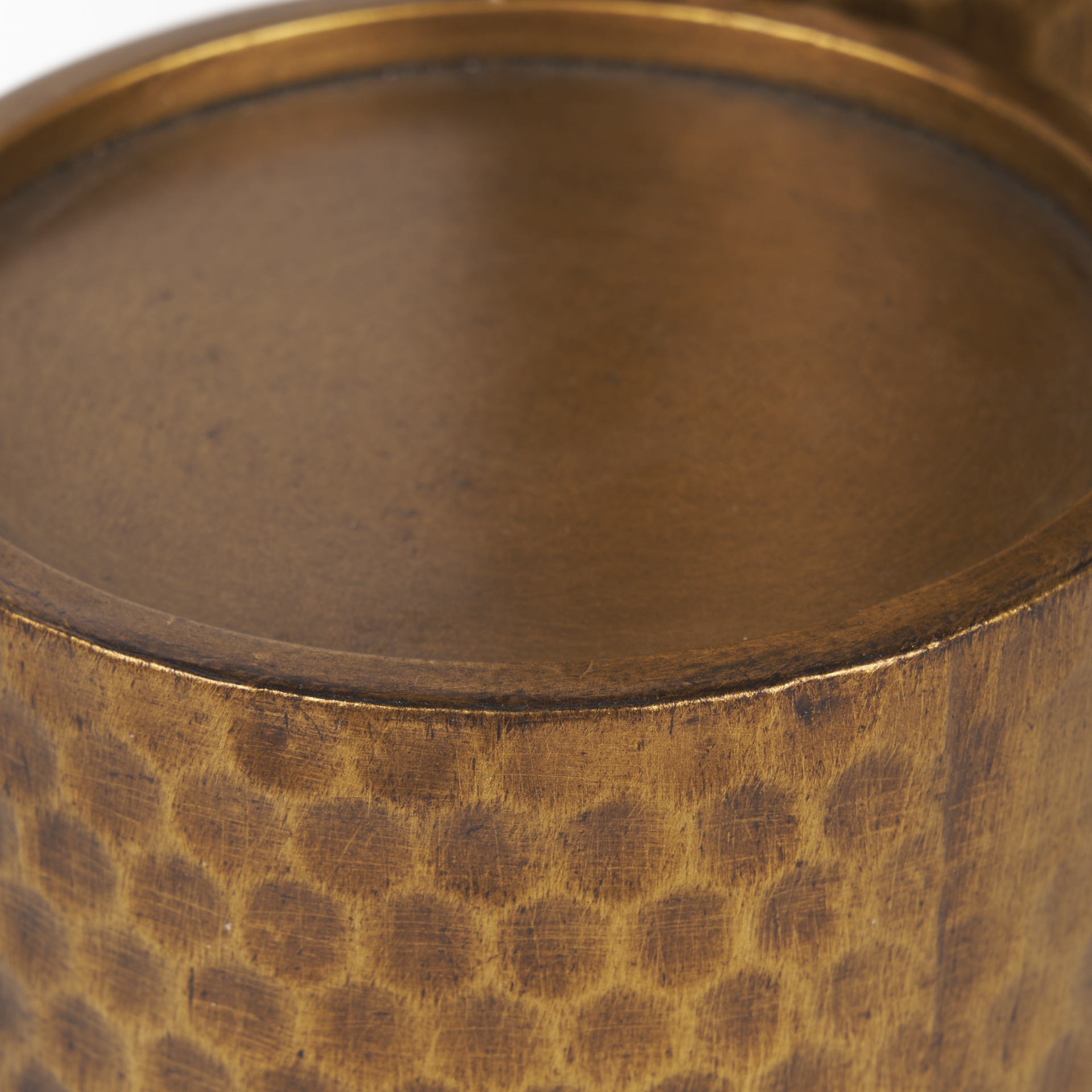 gage antiqued gold honeycomb textured metal candle holder (set of 2)