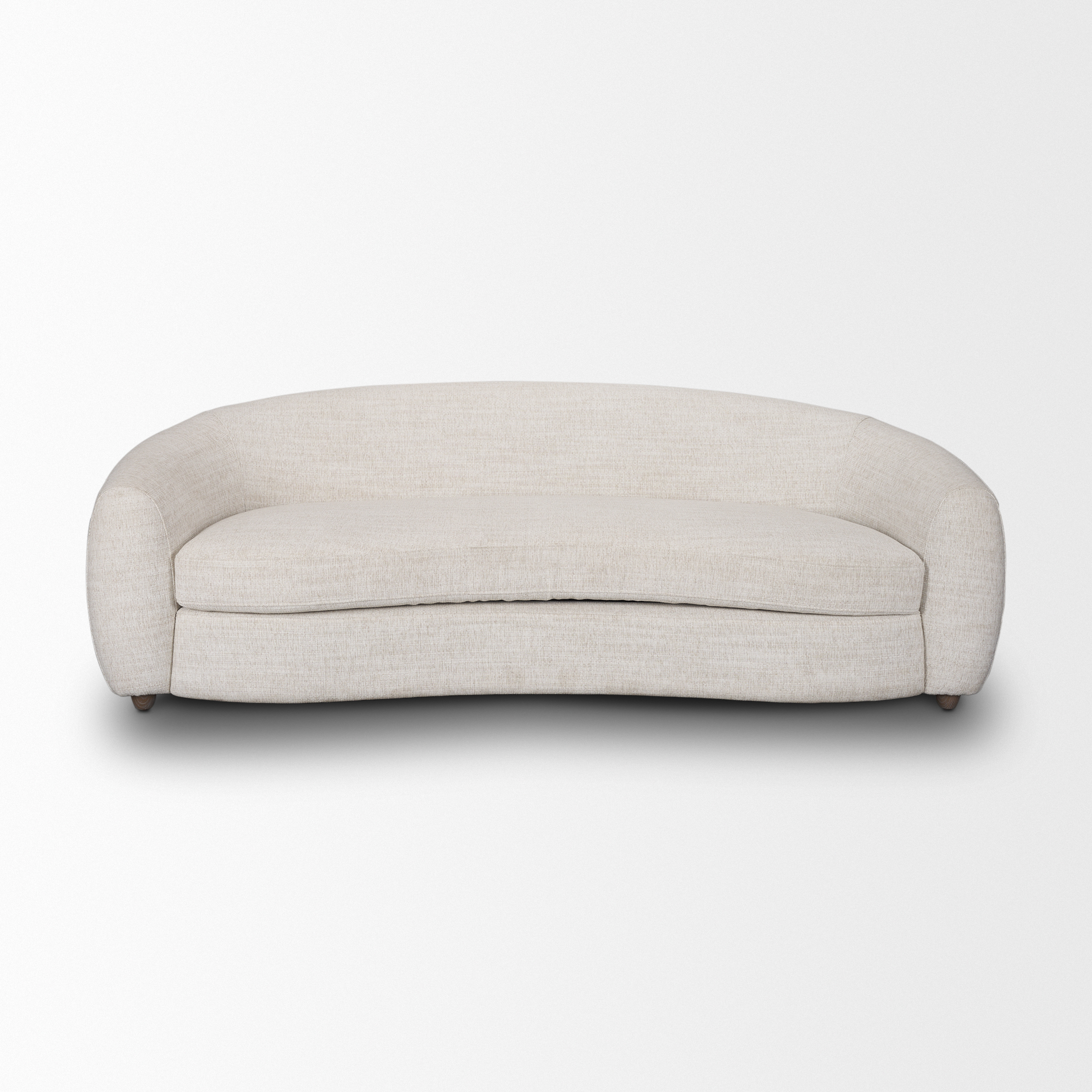 valentina oatmeal upholstered curved sofa