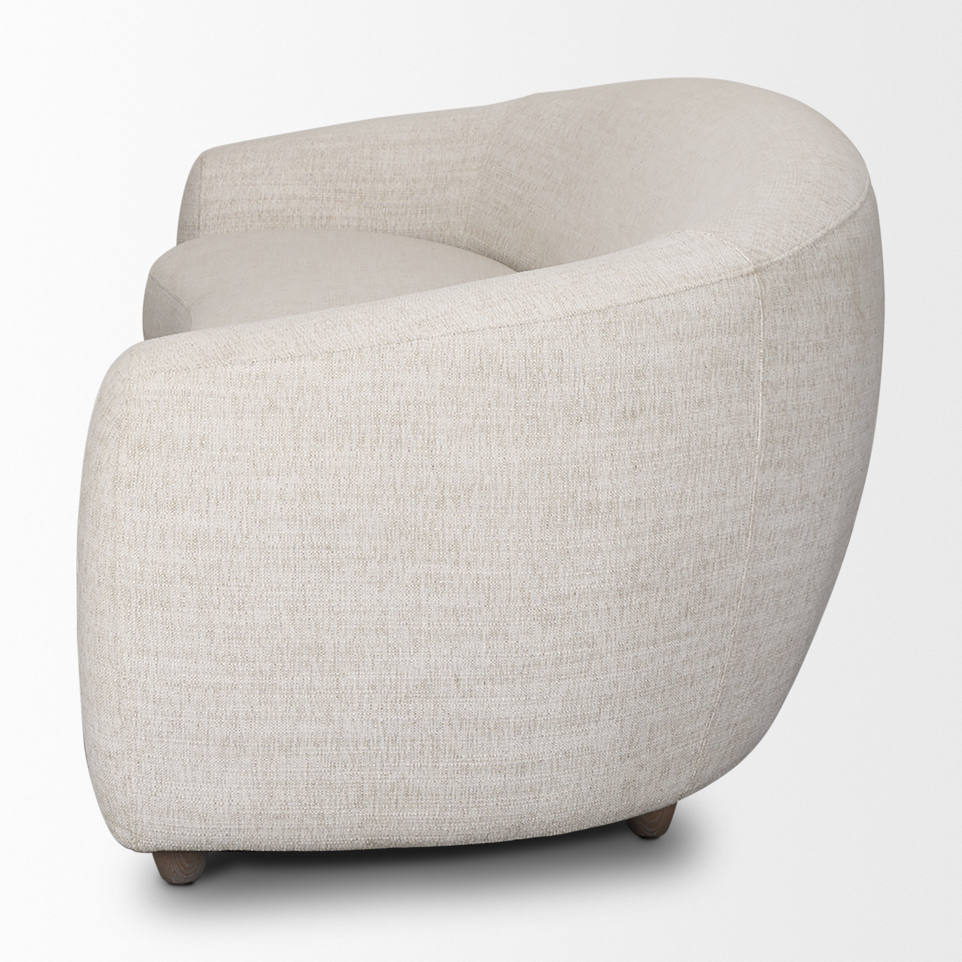 valentina oatmeal upholstered curved sofa