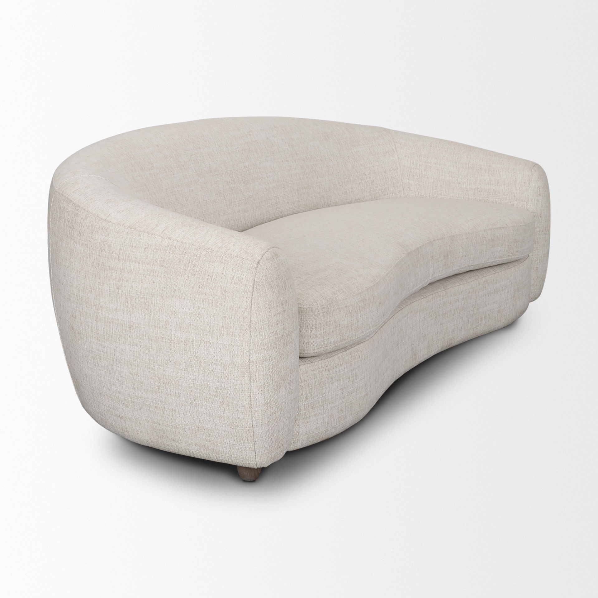 valentina oatmeal upholstered curved sofa