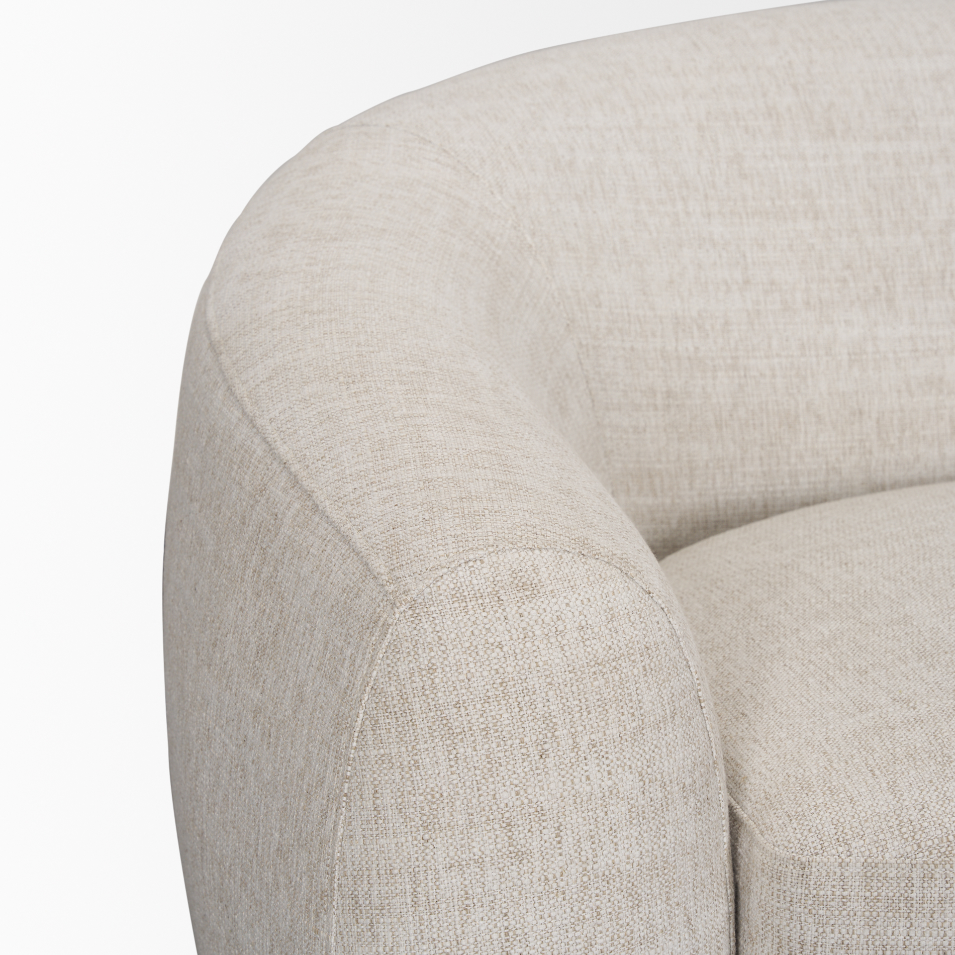 valentina oatmeal upholstered curved sofa