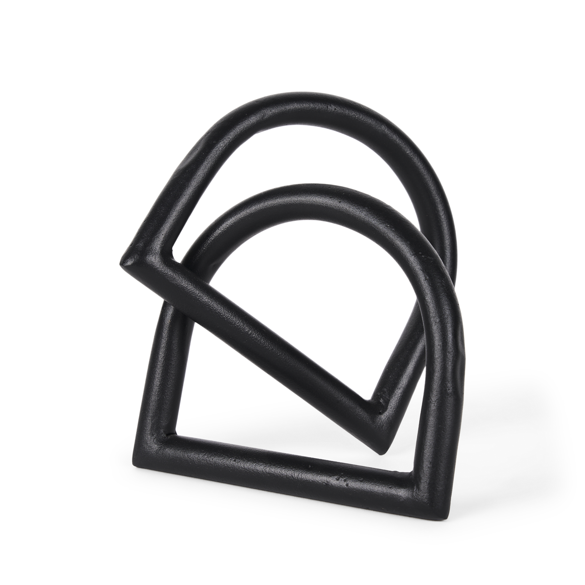 locke large matte black metal decorative object