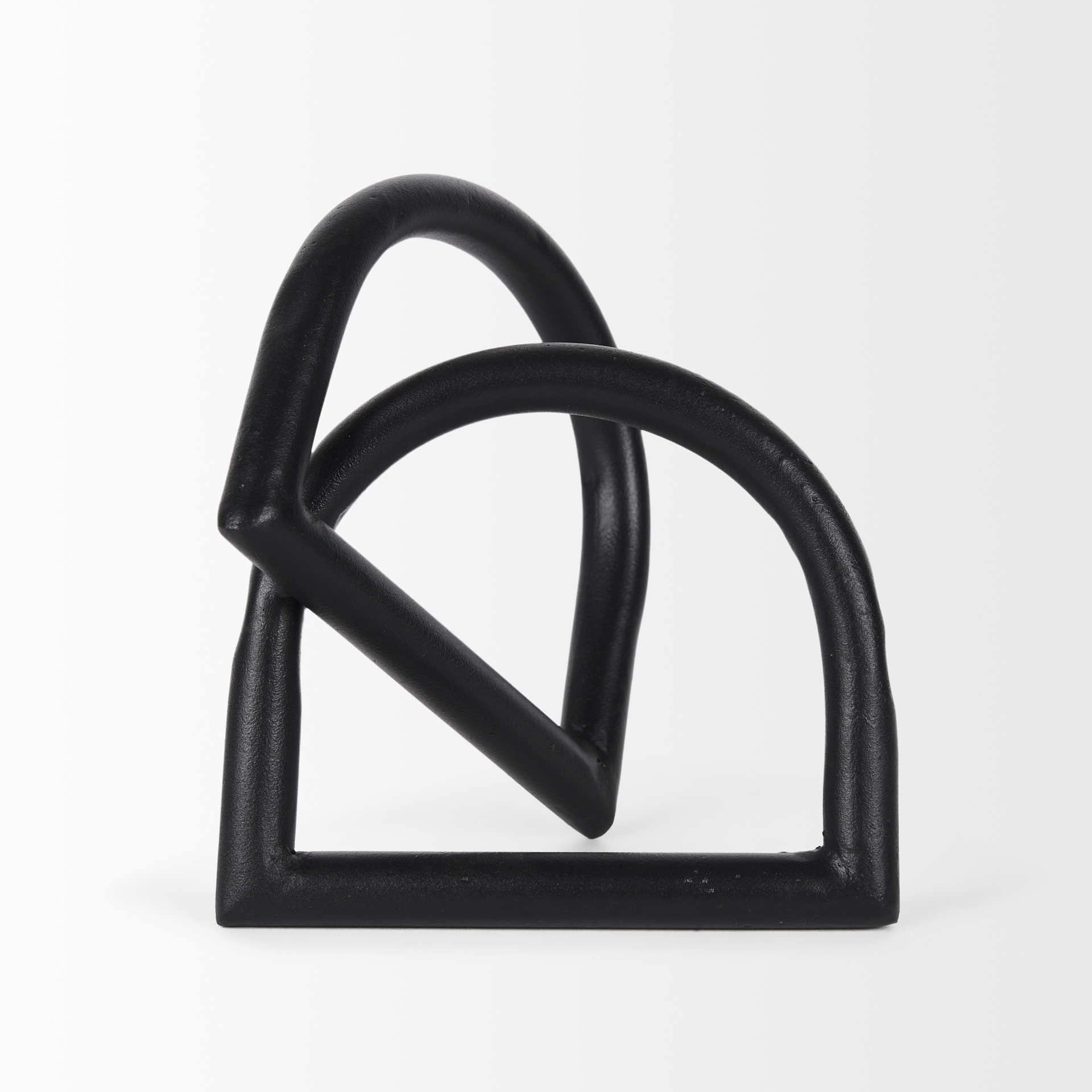 locke large matte black metal decorative object