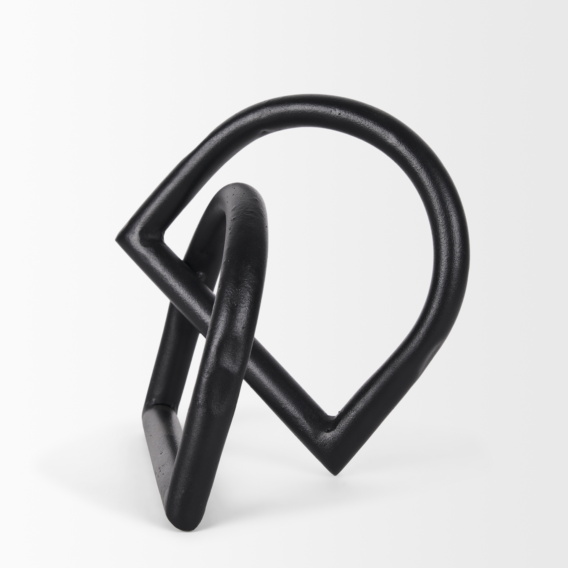 locke large matte black metal decorative object