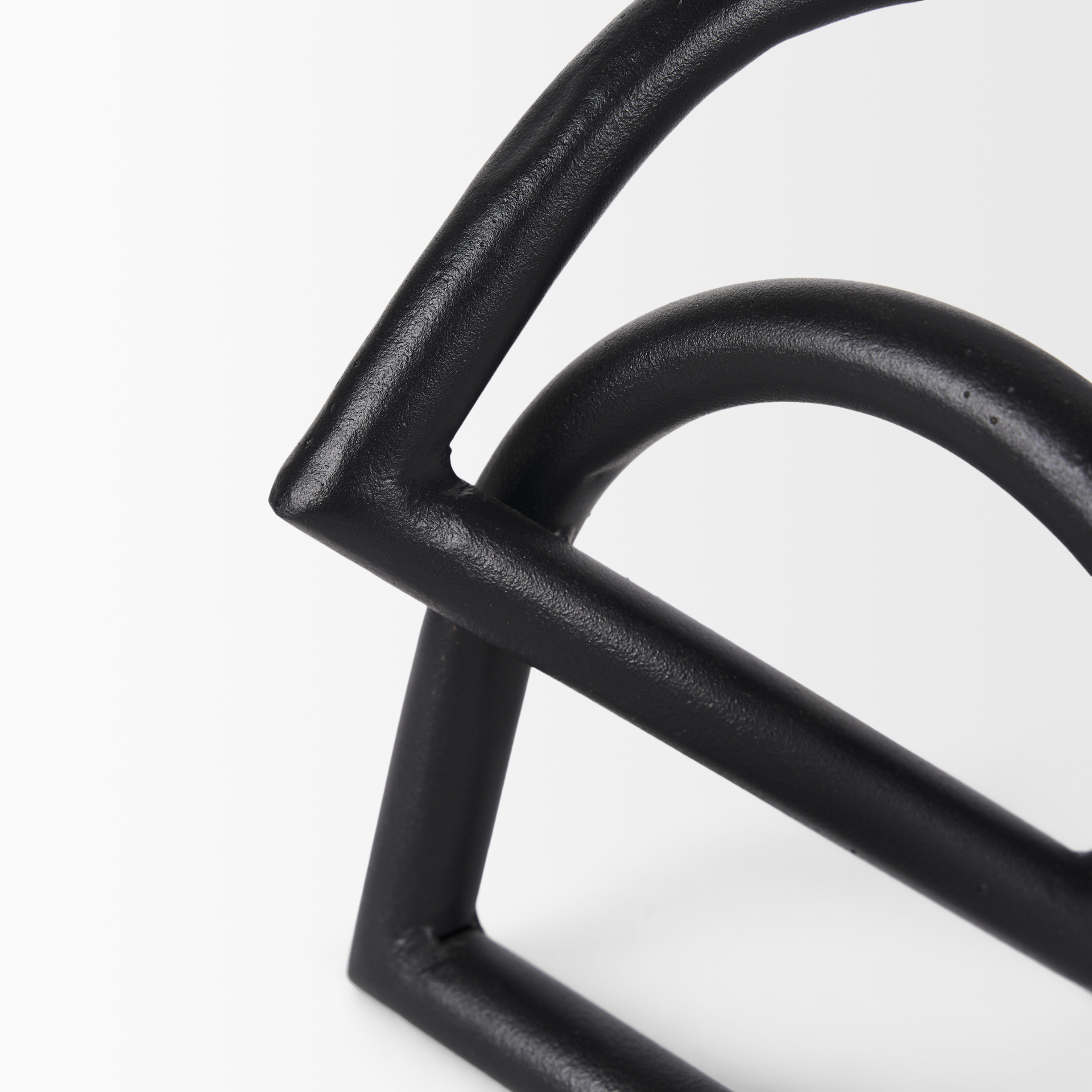 locke large matte black metal decorative object