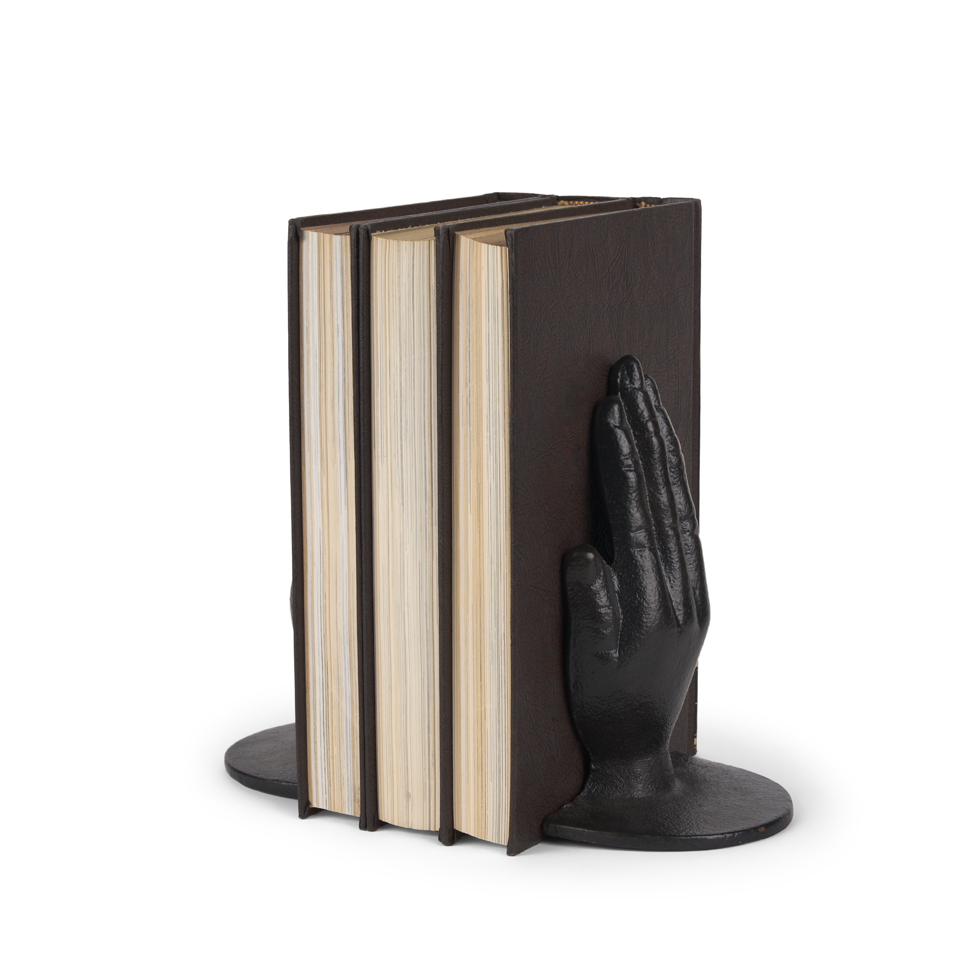 praying hands bronze cast iron book ends