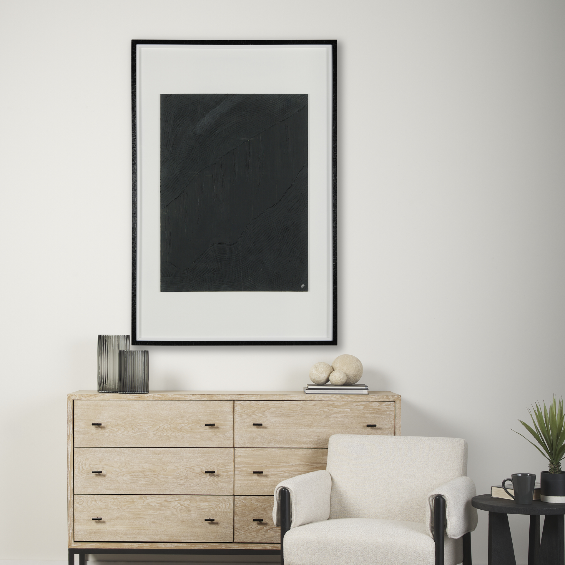 slate ii by mercana studio a hand embelished textured framed art print matted under glass