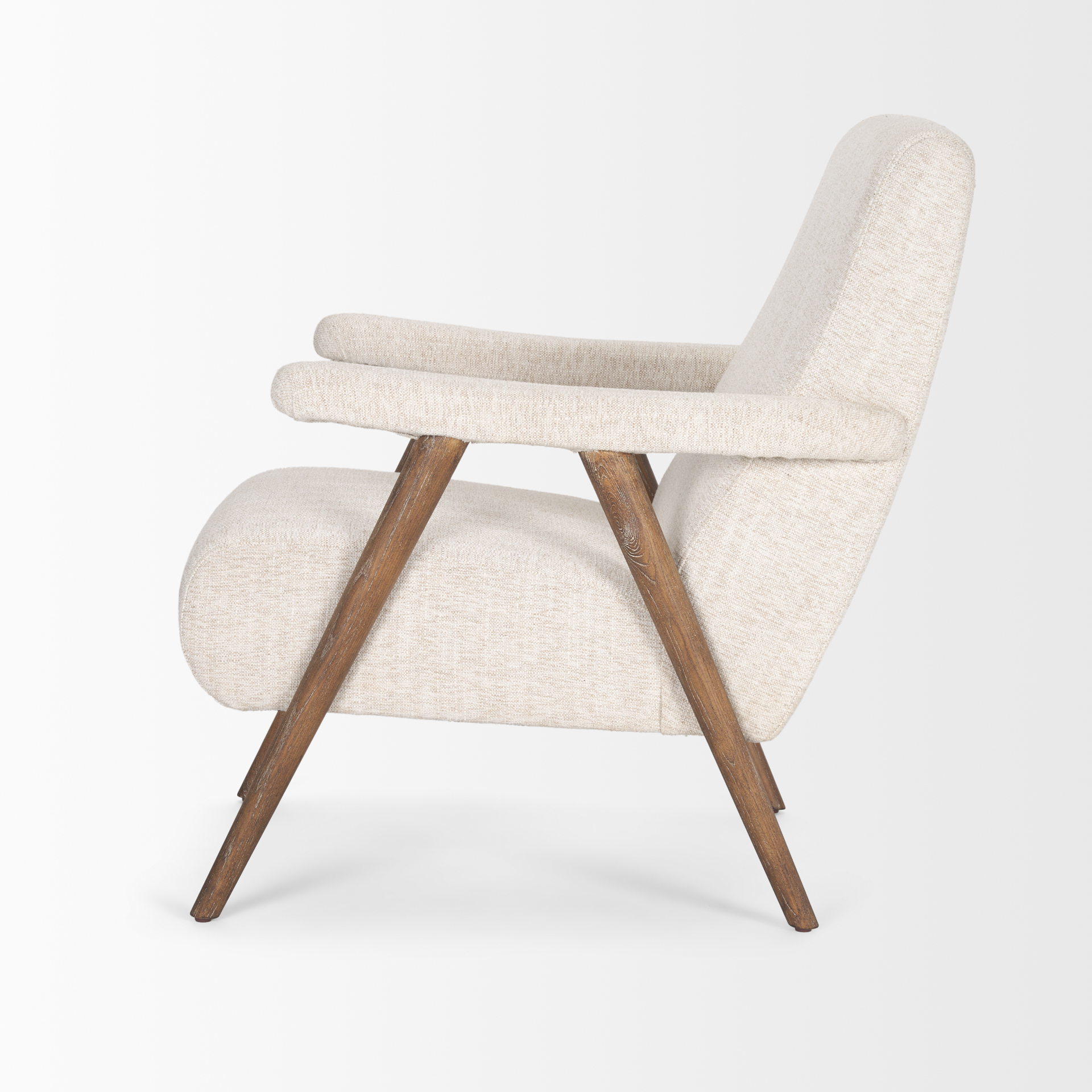 nico oatmeal upholstered w/ brown wood accent chair