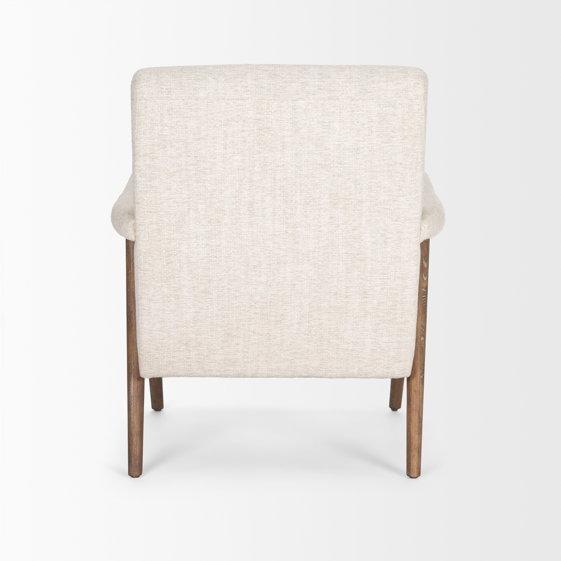 nico oatmeal upholstered w/ brown wood accent chair