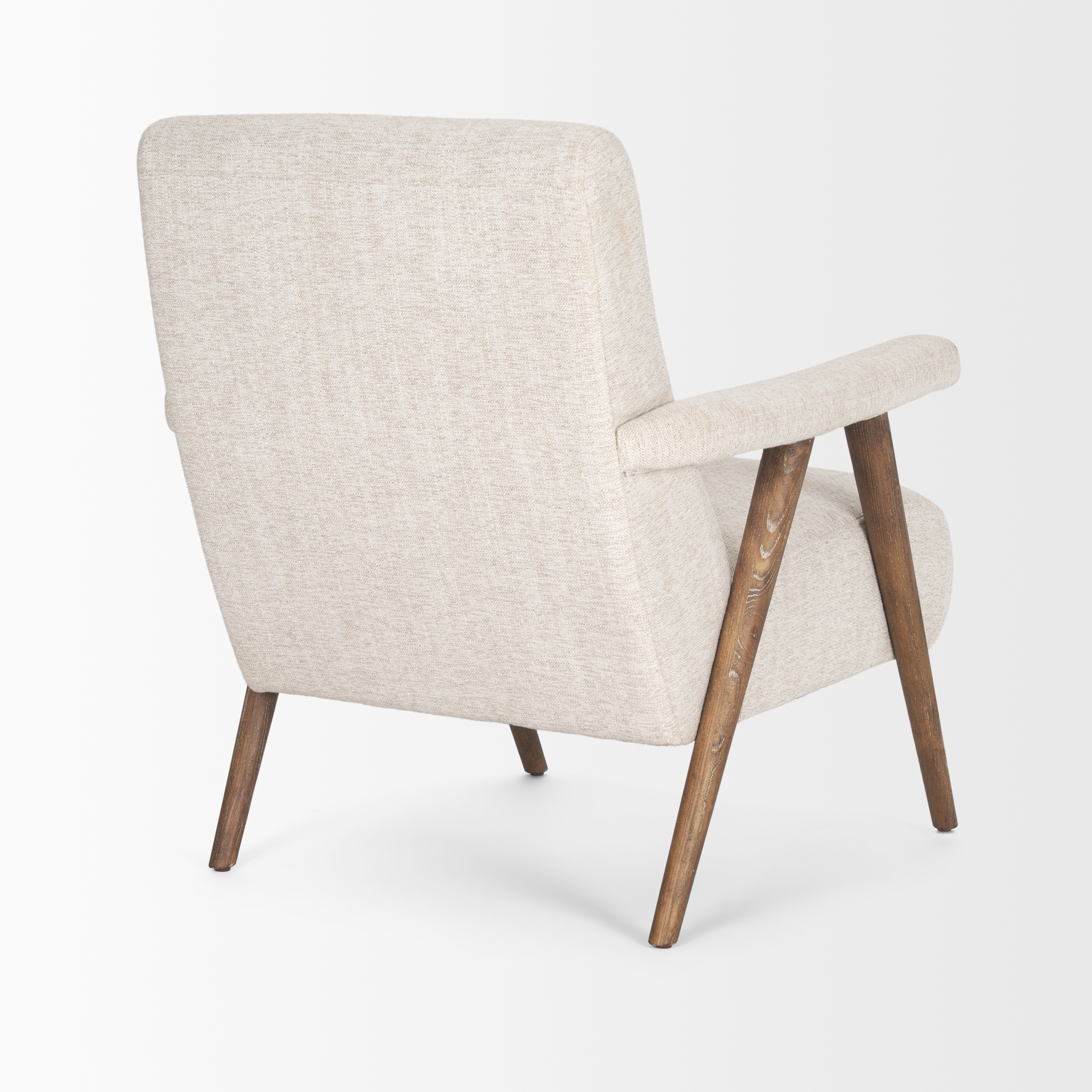 nico oatmeal upholstered w/ brown wood accent chair