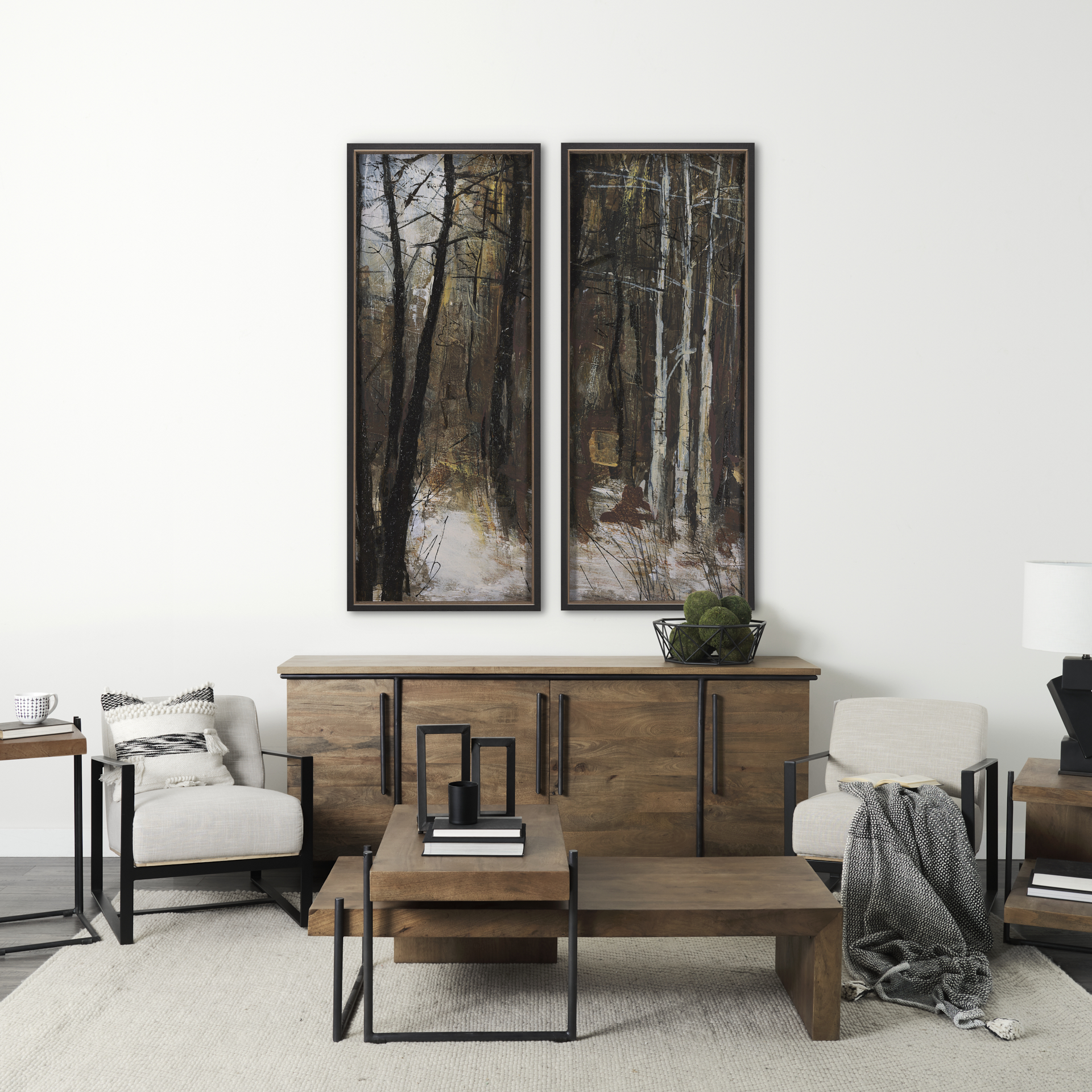 forest view v by mercana studio a hand embelished textured framed art print