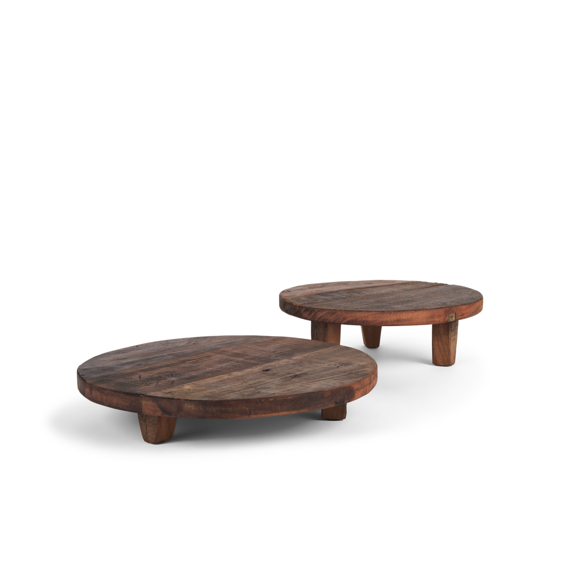 iza medium brown wooden riser (set of 2)