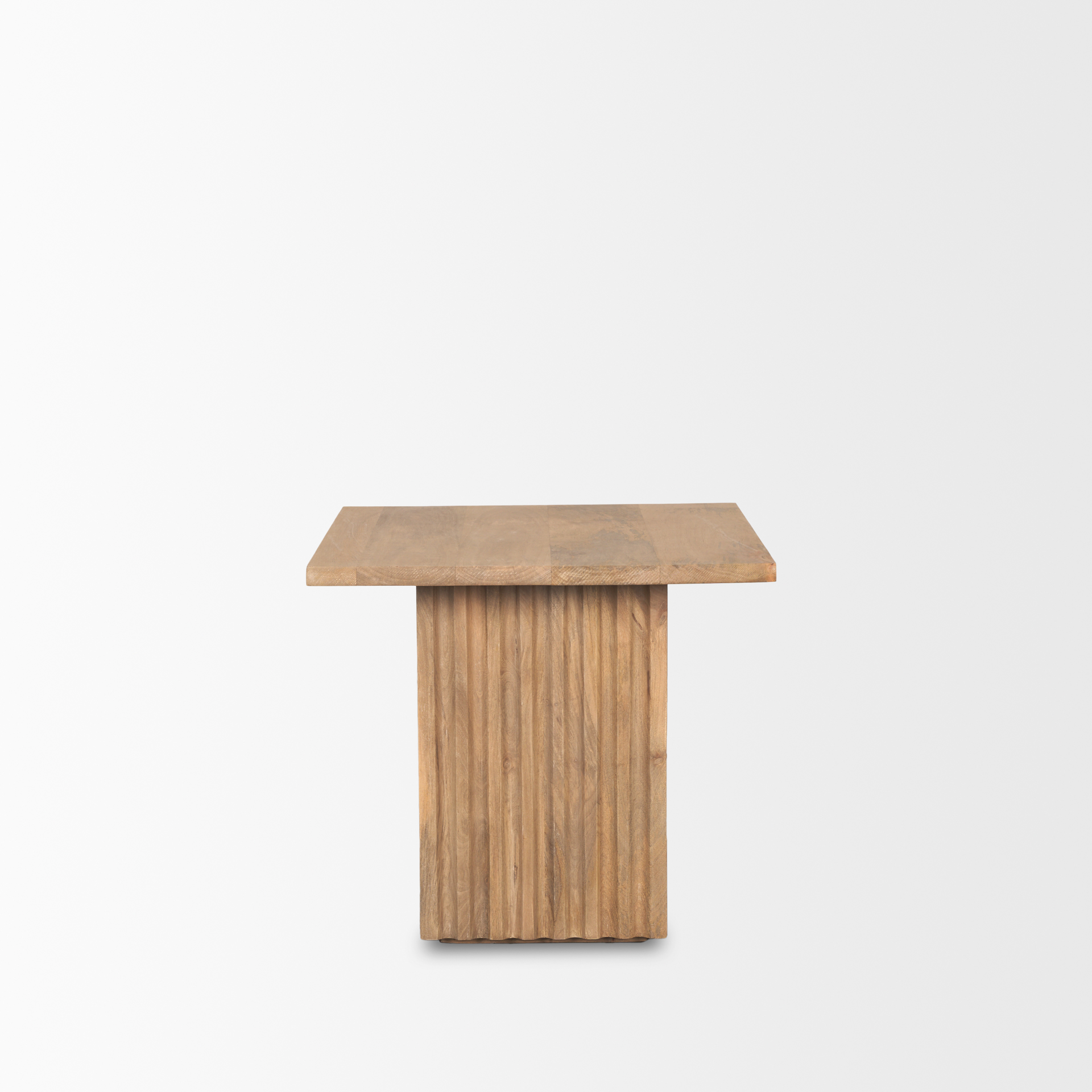 june light brown wood w/ fluting square side table