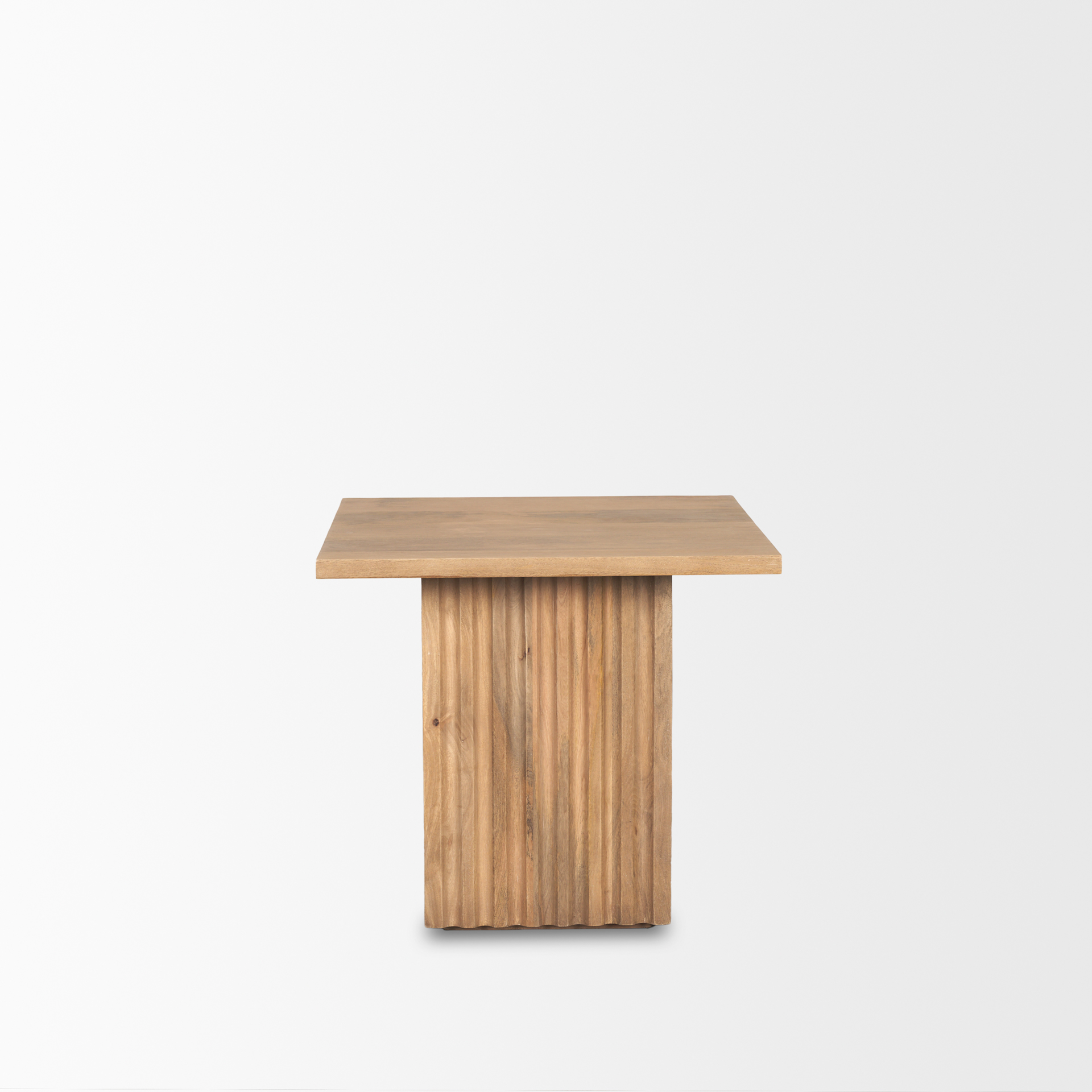 june light brown wood w/ fluting square side table