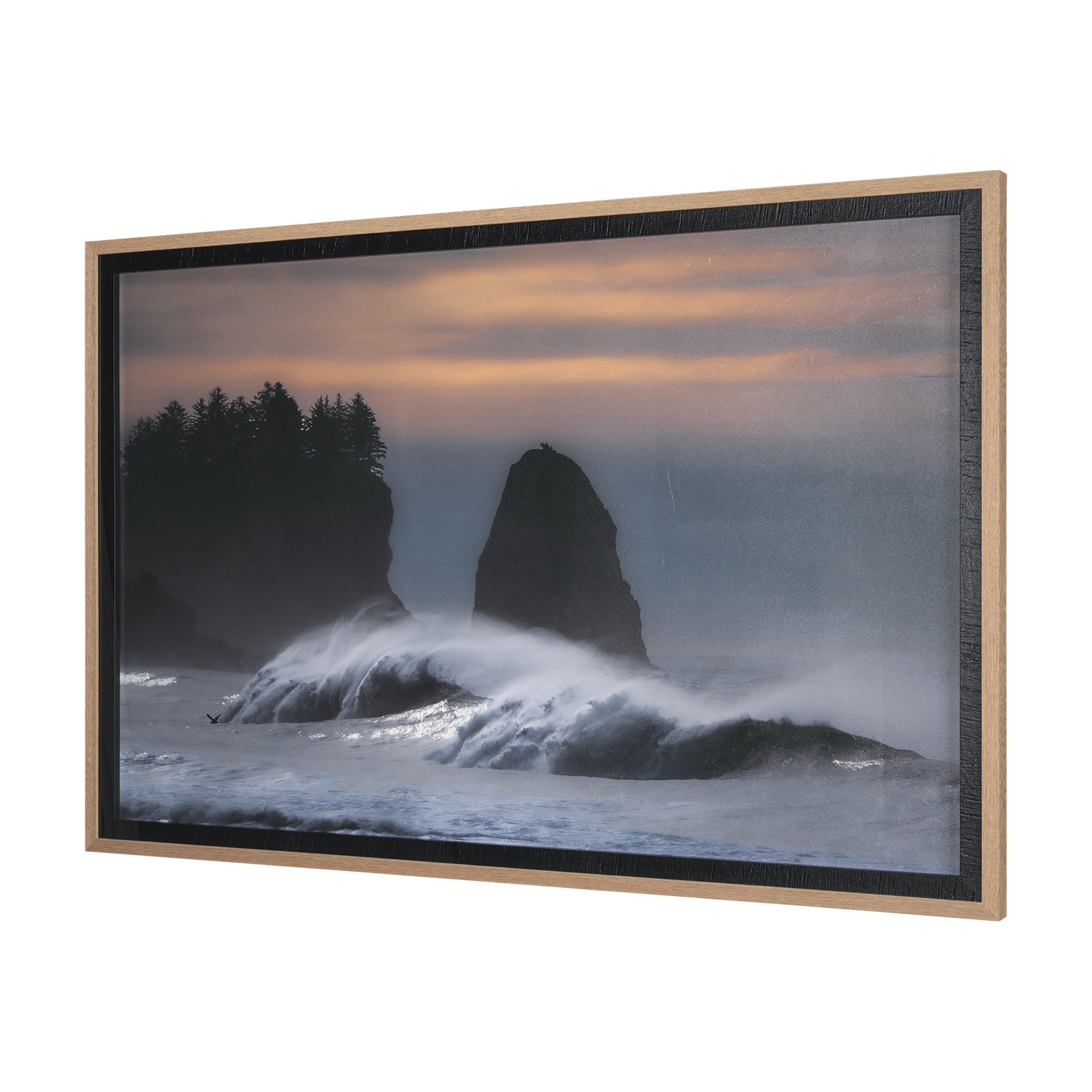 crashing wave by chad mackay a hand embelished textured framed art print matted under glass