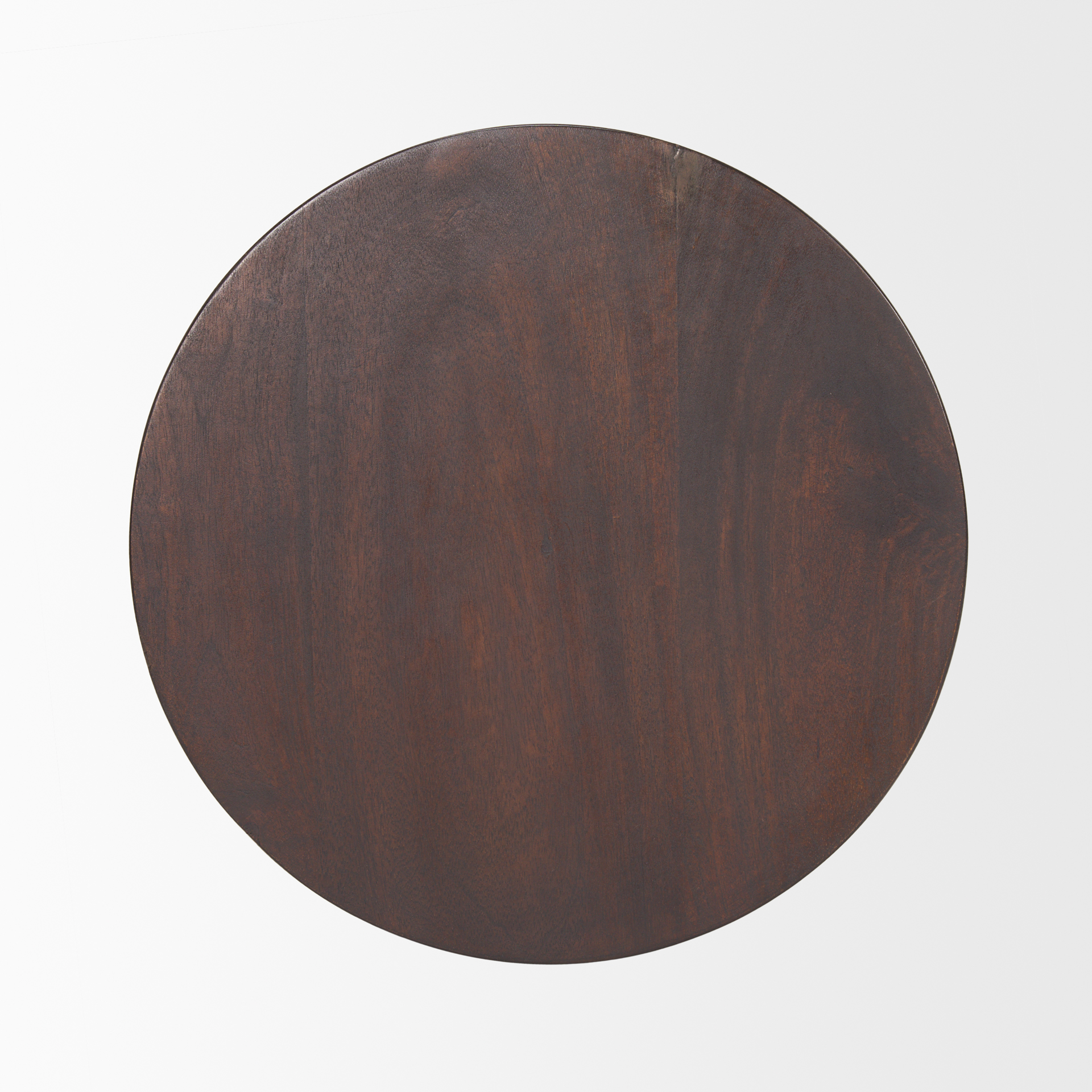 novell dark brown wood pedestal accent table