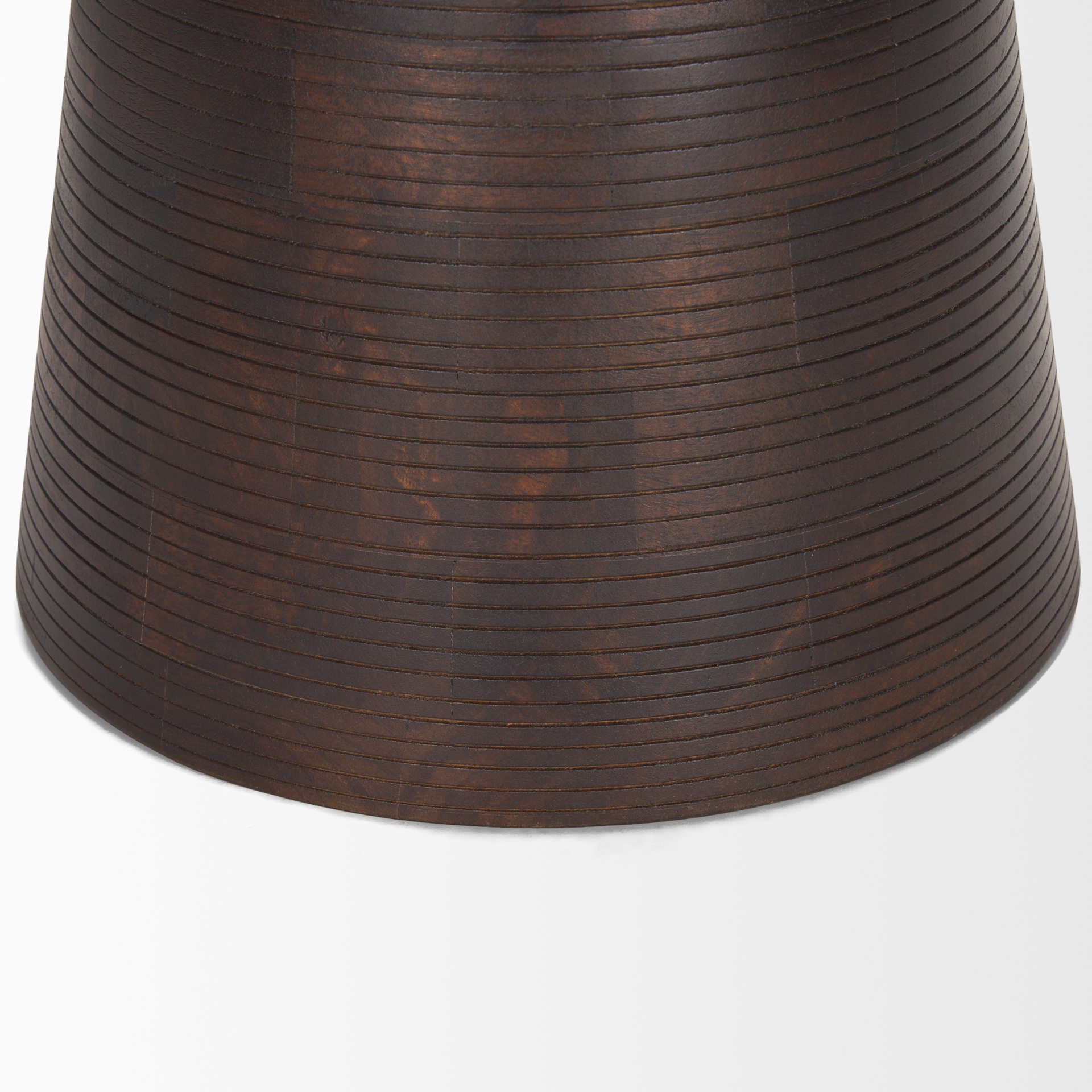 novell dark brown wood pedestal accent table