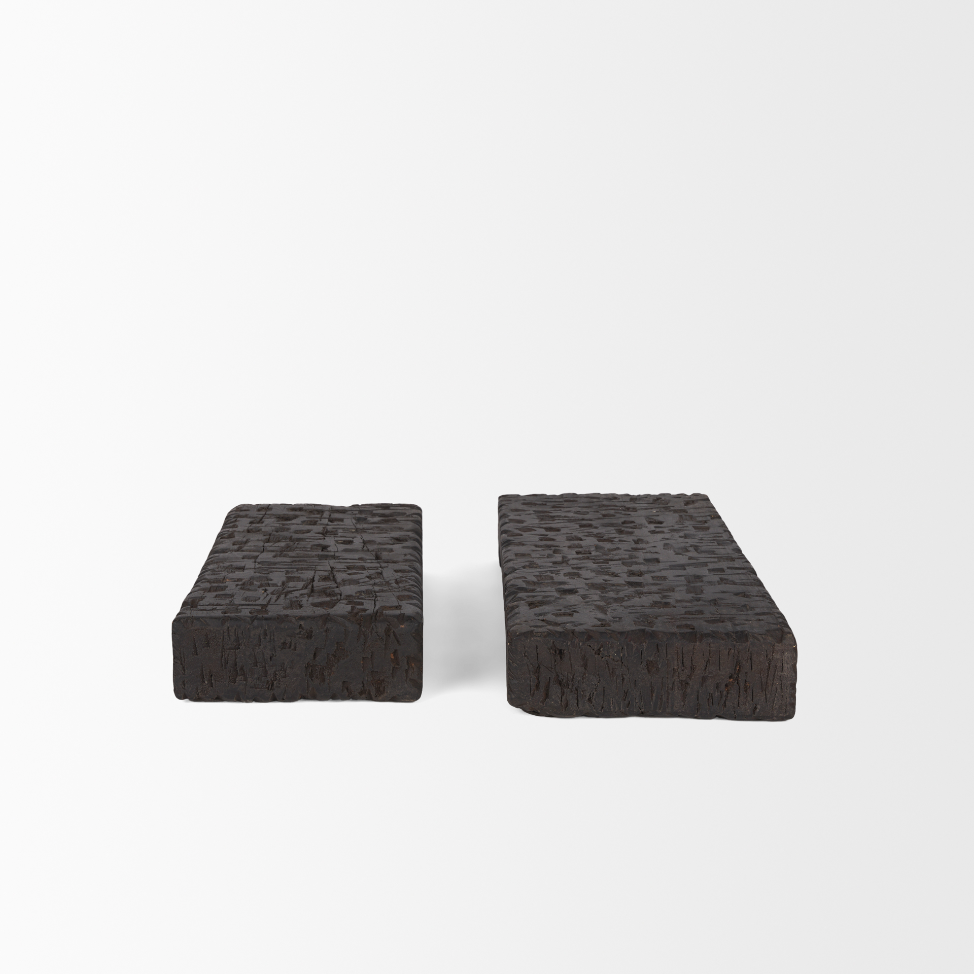 shira reclaimed dark brown wooden riser (set of 2)