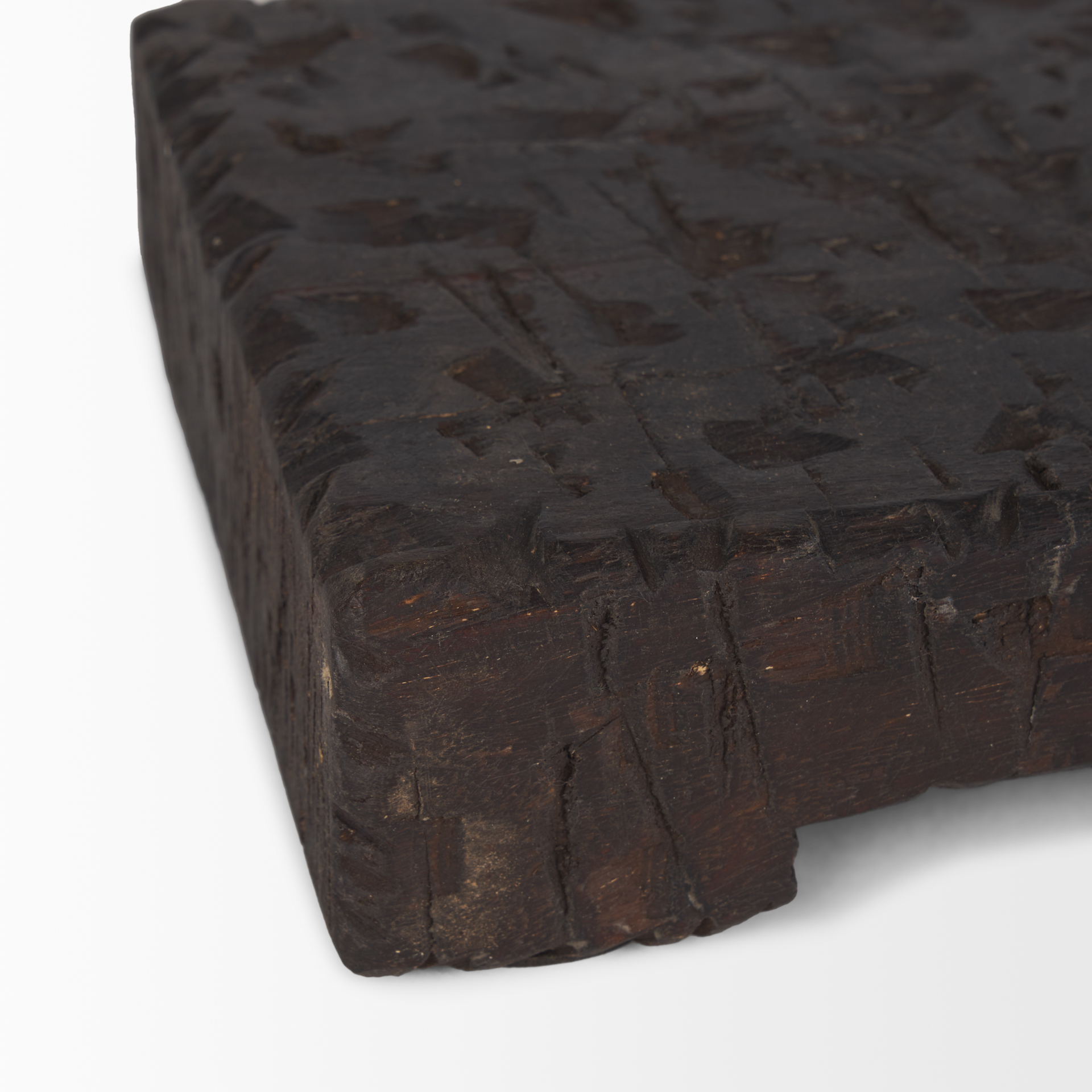 shira reclaimed dark brown wooden riser (set of 2)