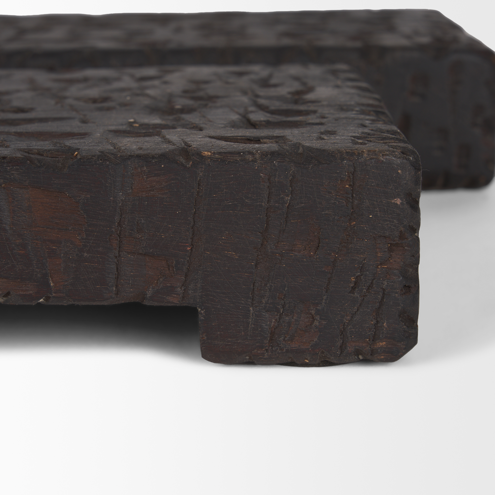 shira reclaimed dark brown wooden riser (set of 2)