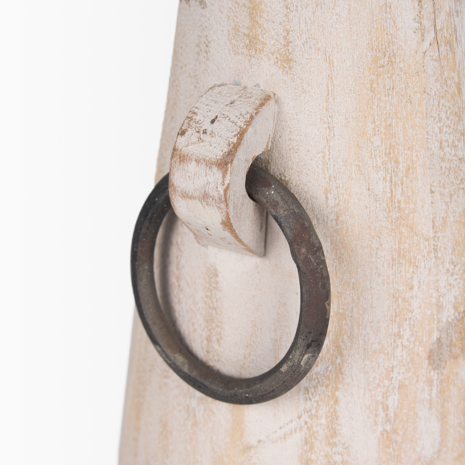 monique small light brown w/ handles wood pot