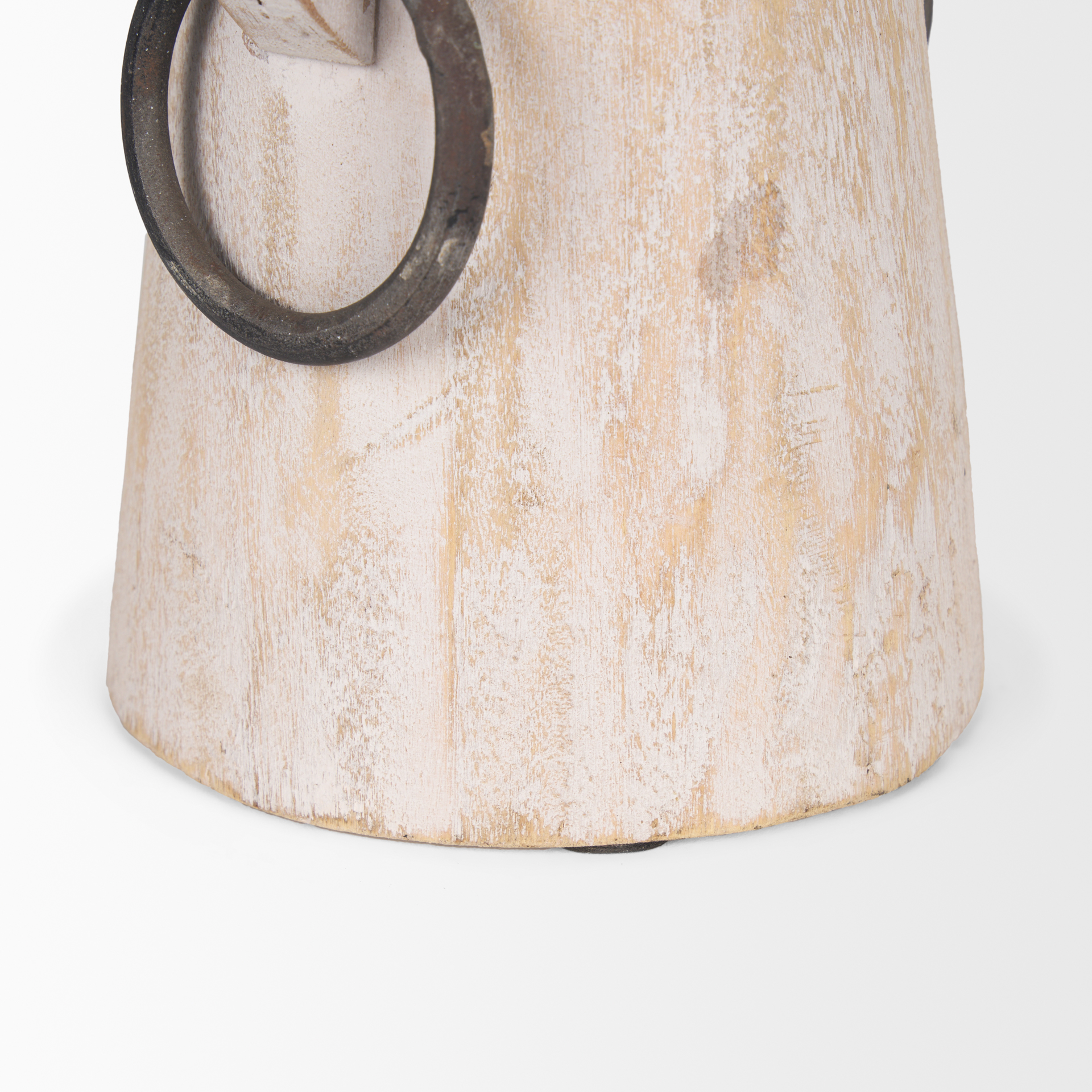 monique small light brown w/ handles wood pot