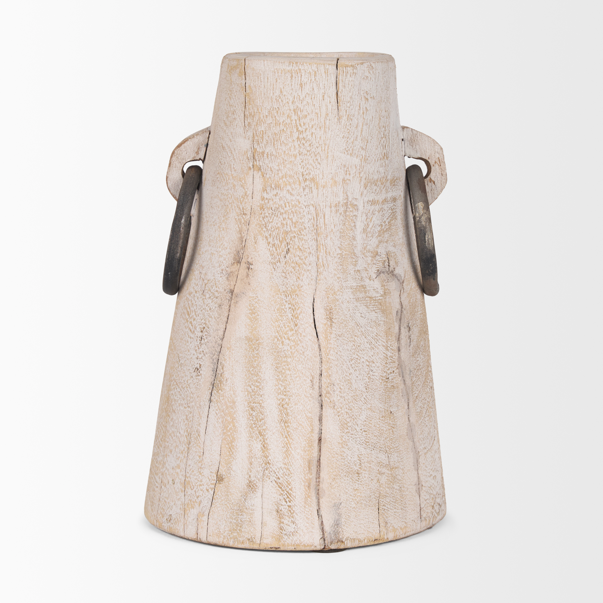 monique large light brown w/ handles wood pot