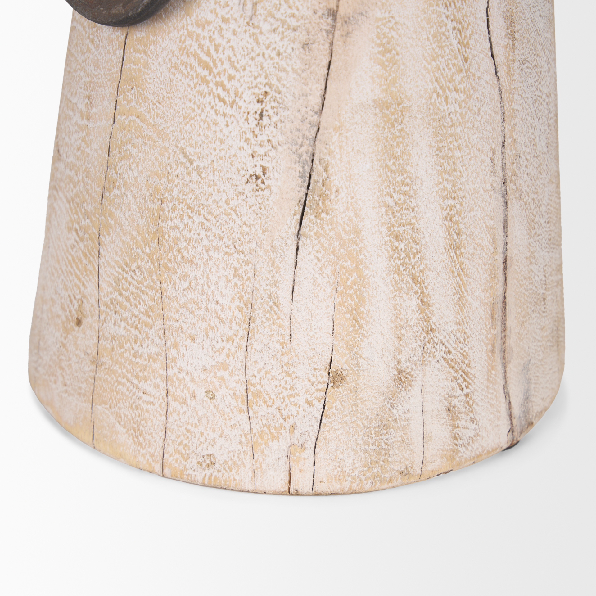monique large light brown w/ handles wood pot