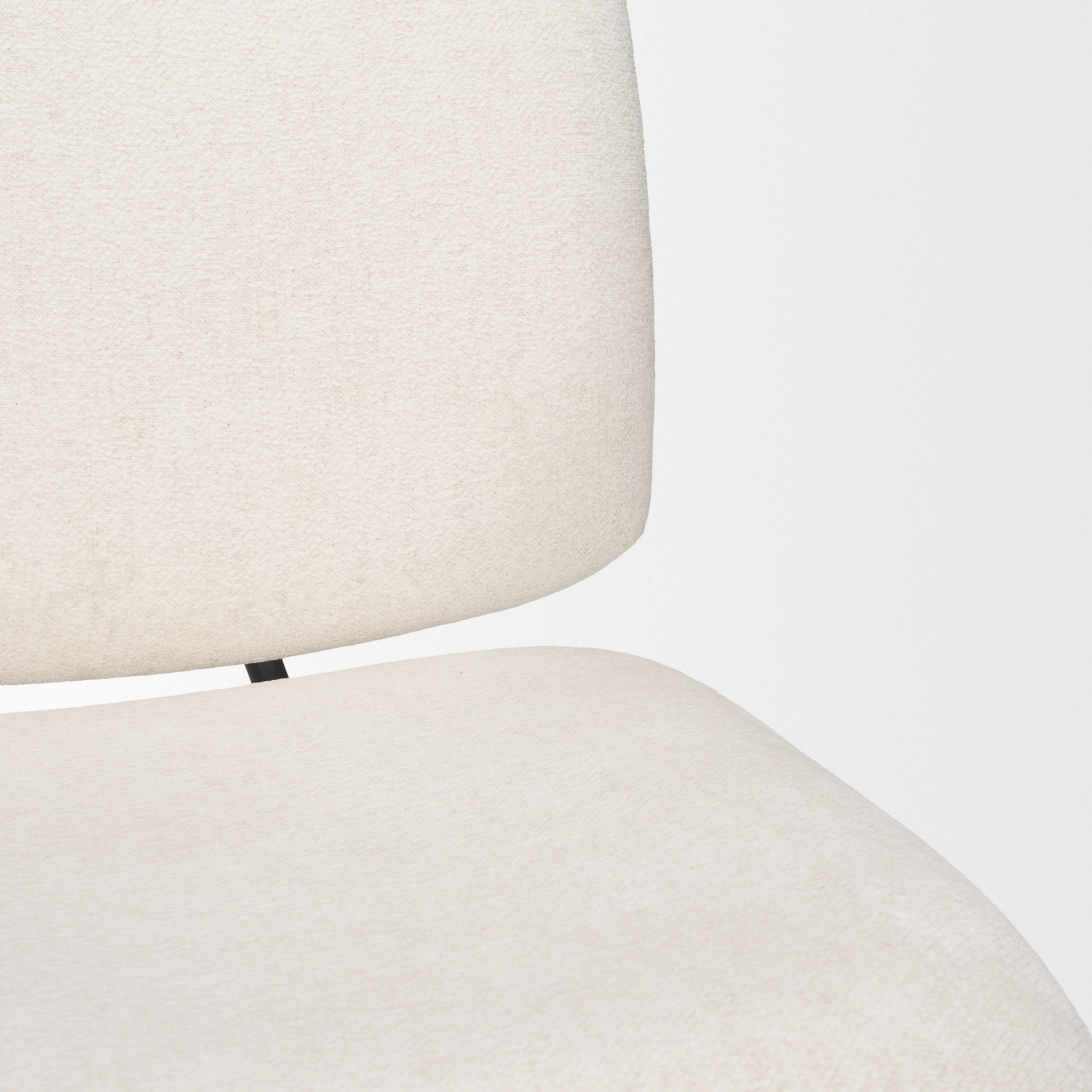 nora cream fabric w/ matte black metal legs accent chair