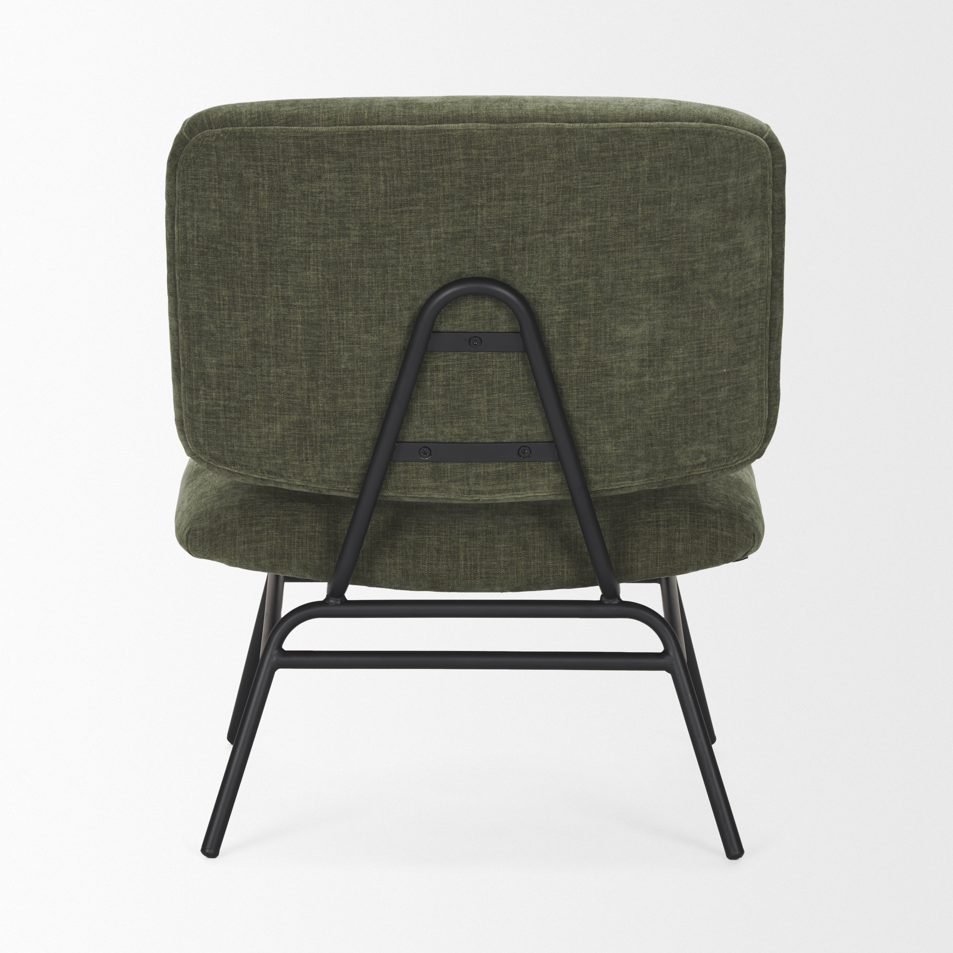 nora forest green fabric w/ matte black metal legs accent chair