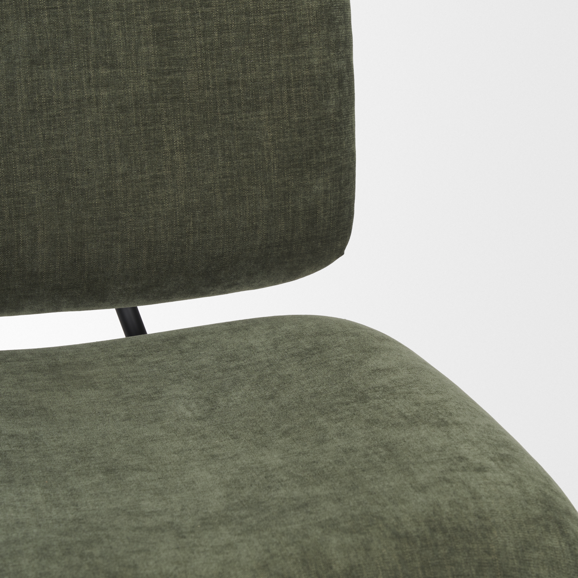 nora forest green fabric w/ matte black metal legs accent chair
