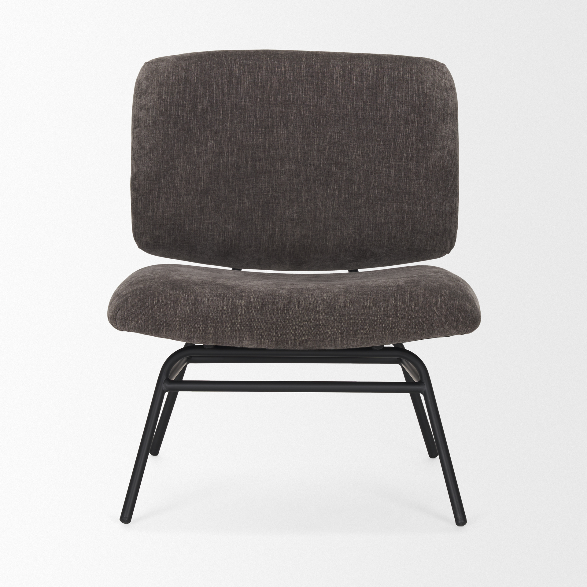 nora charcoal fabric w/ matte black metal legs accent chair