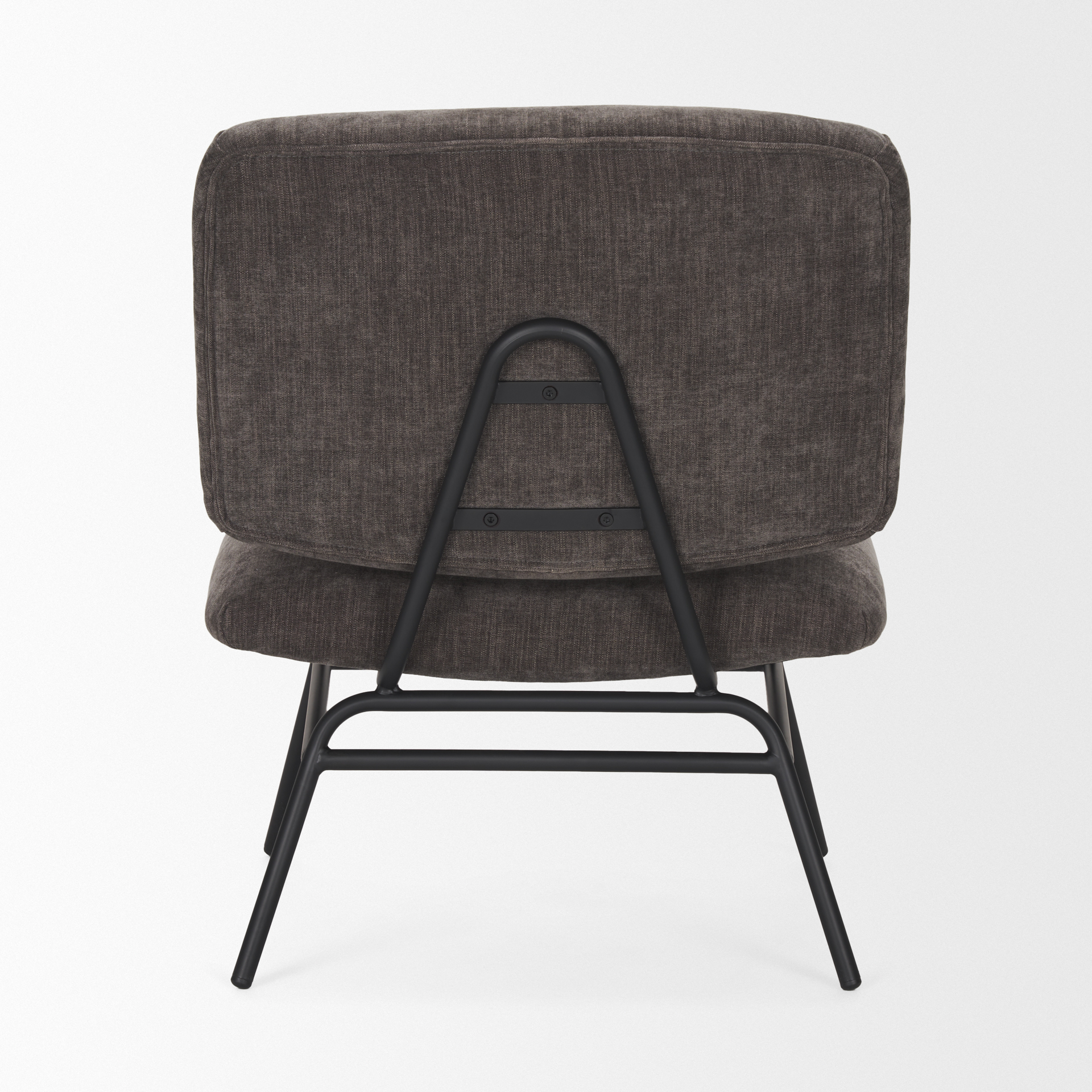 nora charcoal fabric w/ matte black metal legs accent chair