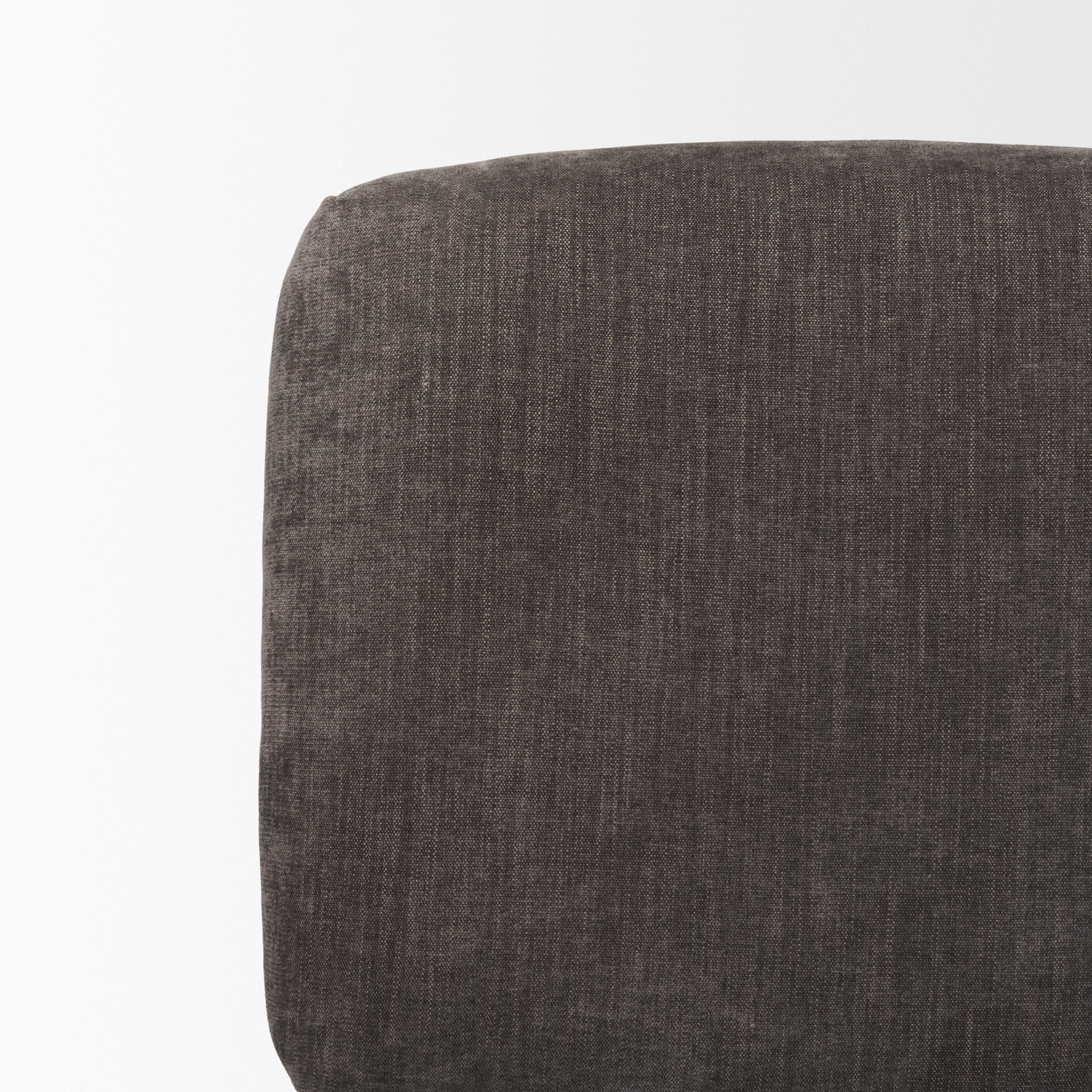 nora charcoal fabric w/ matte black metal legs accent chair