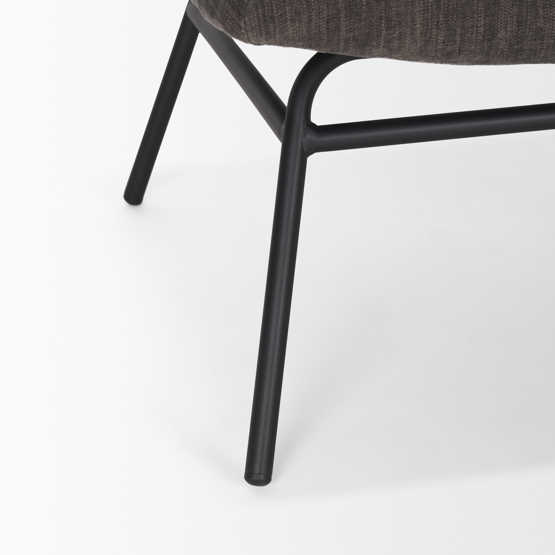nora charcoal fabric w/ matte black metal legs accent chair