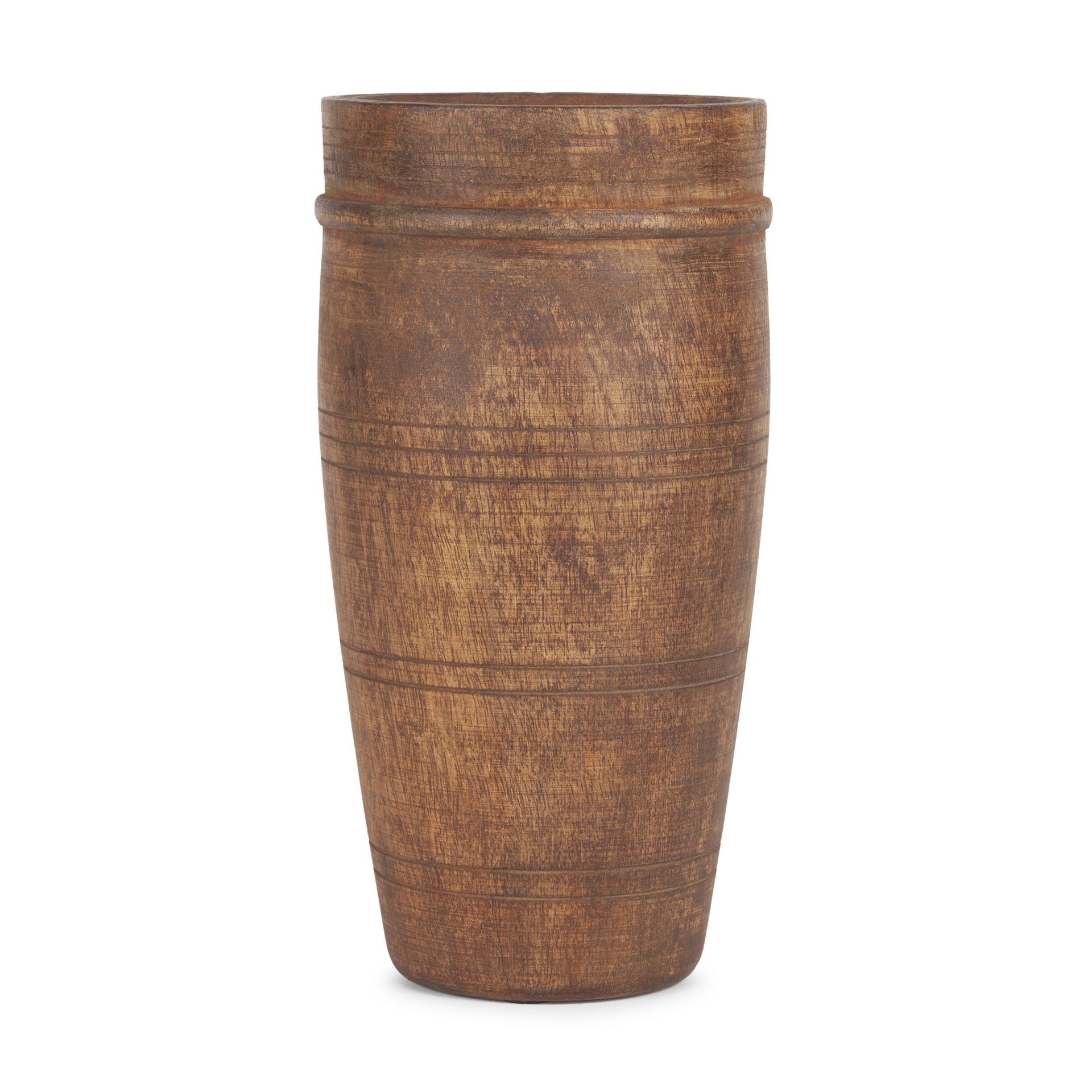 porta large medium brown reclaimed wooden pot