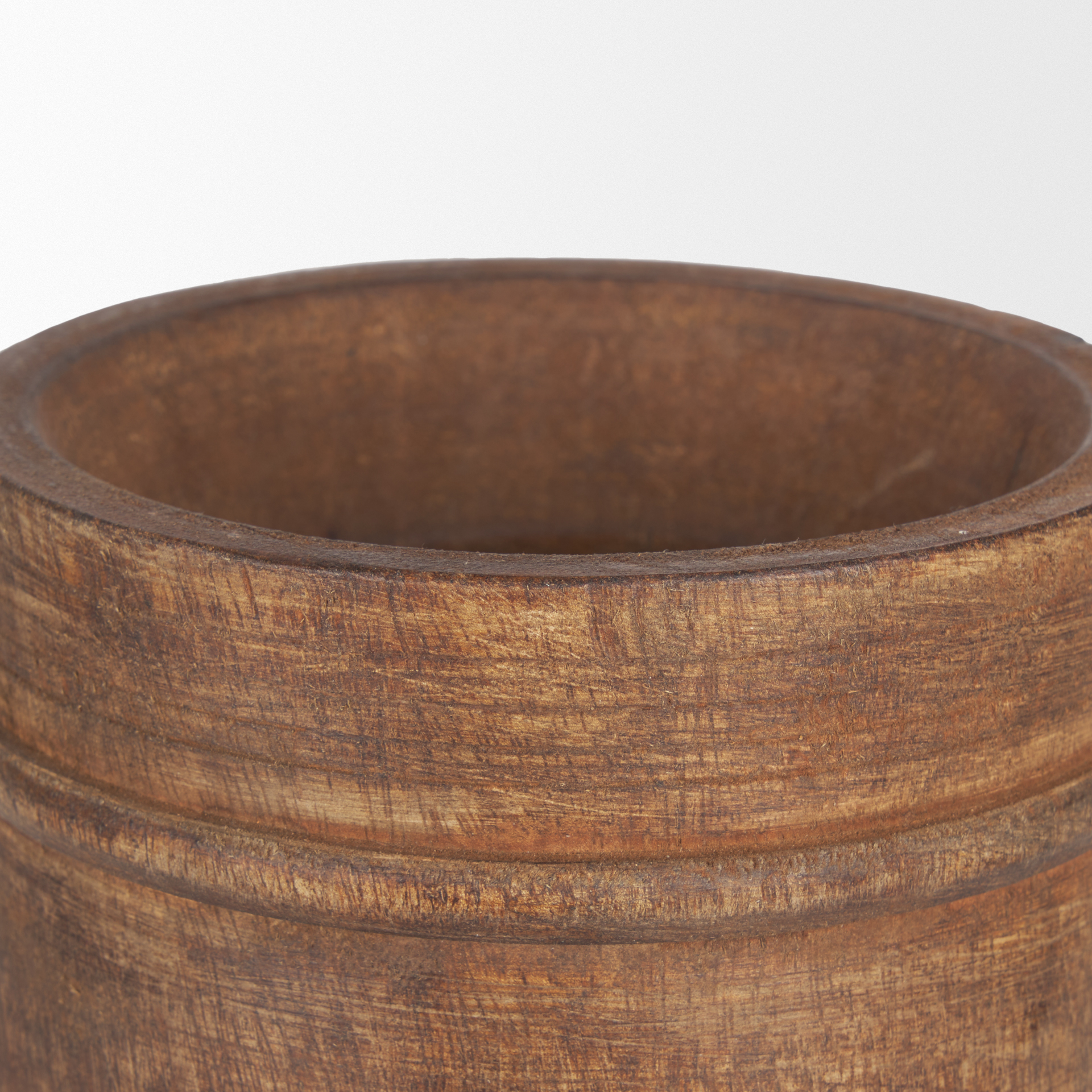 porta large medium brown reclaimed wooden pot
